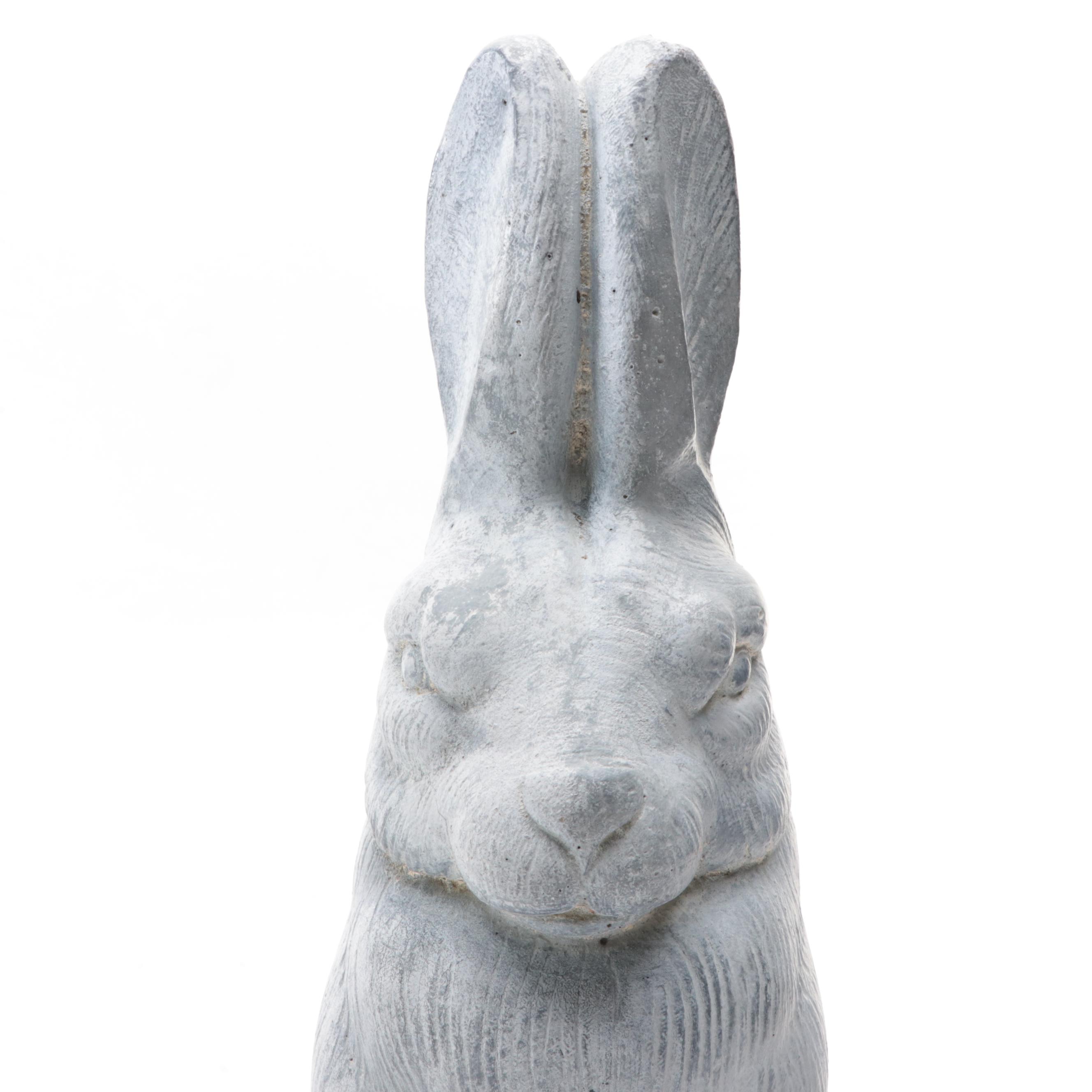 Cast Concrete Rabbit Statuette