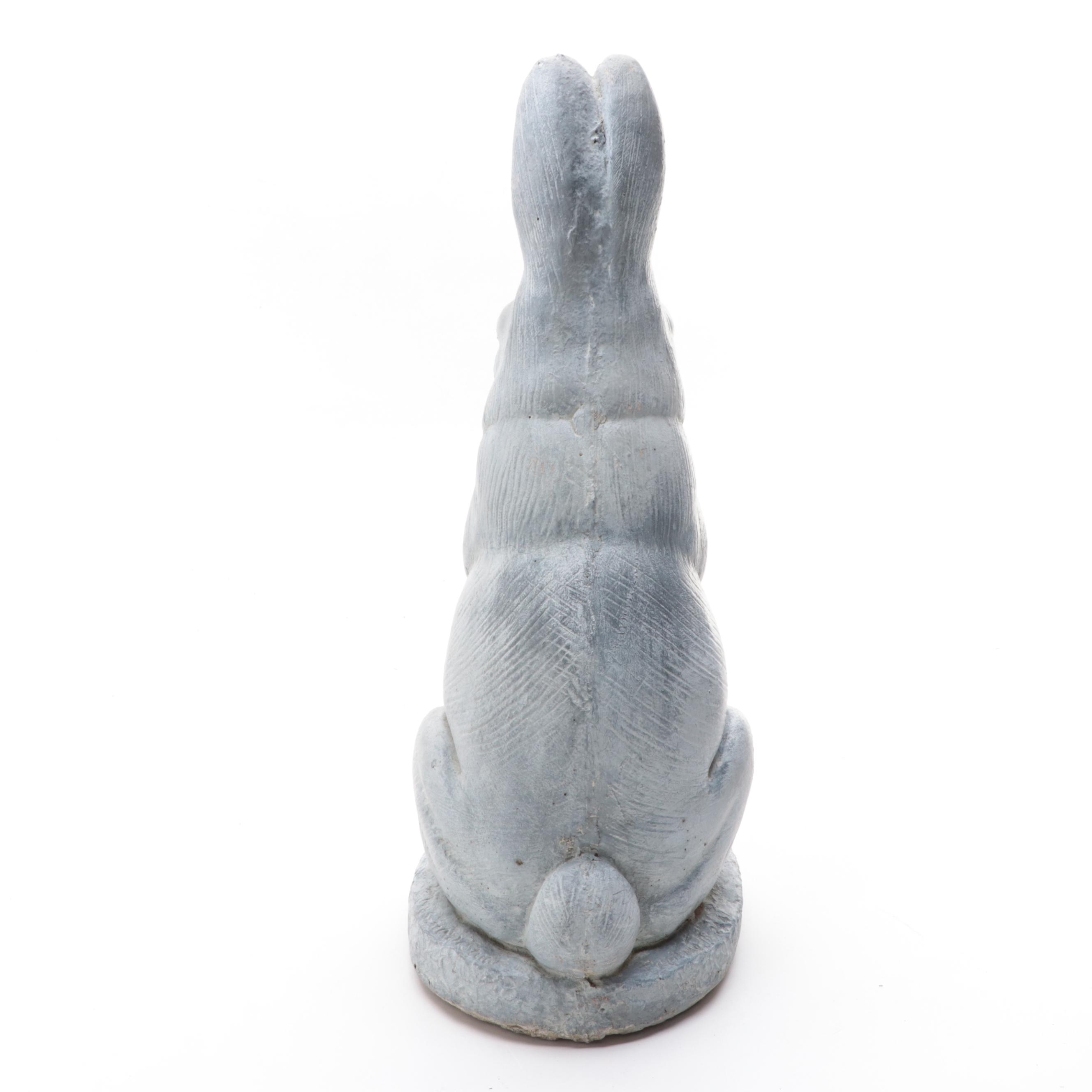 Cast Concrete Rabbit Statuette