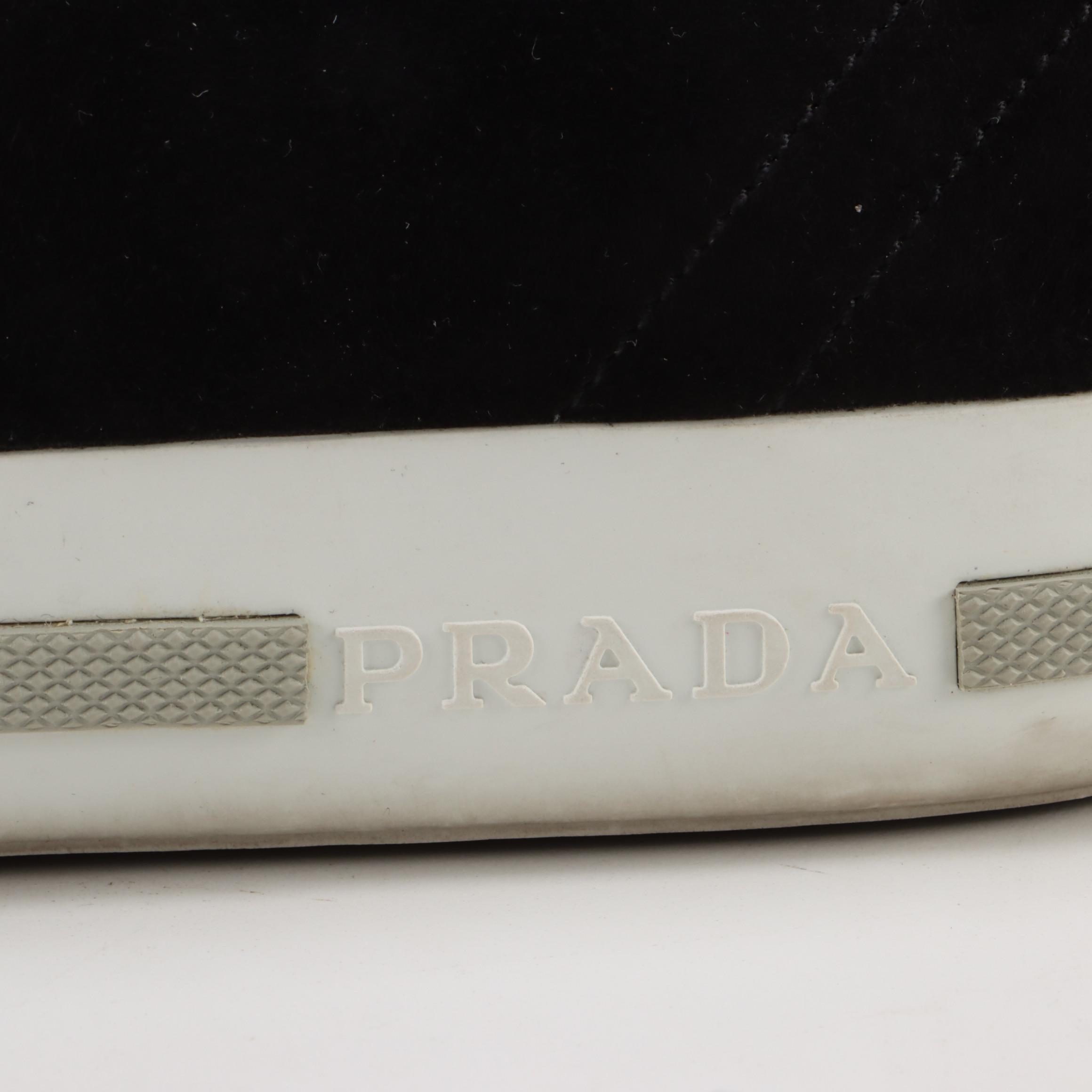 Prada Sport Black Suede Lace-Up Sneakers