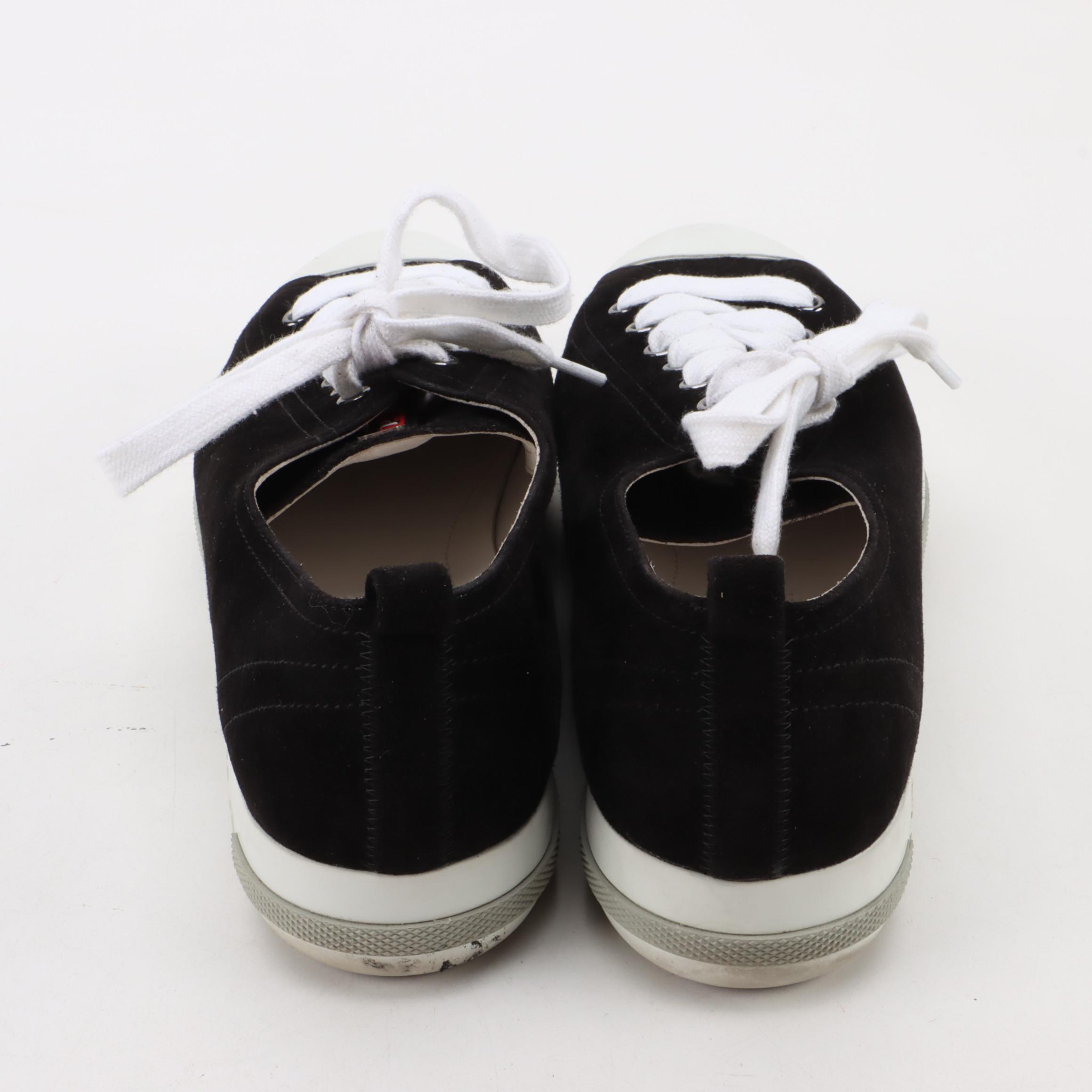Prada Sport Black Suede Lace-Up Sneakers