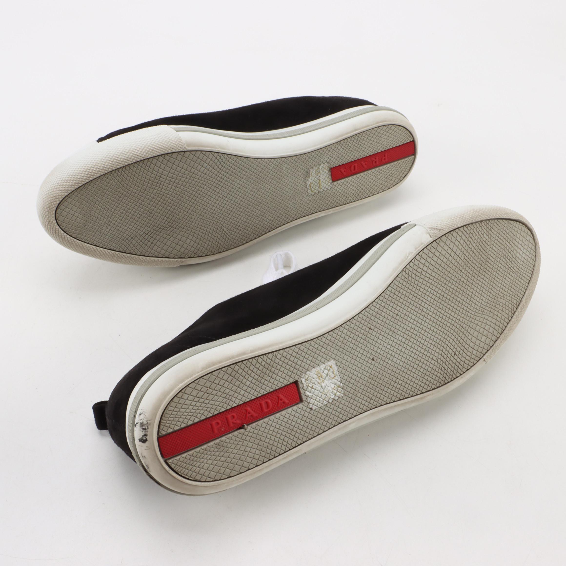 Prada Sport Black Suede Lace-Up Sneakers