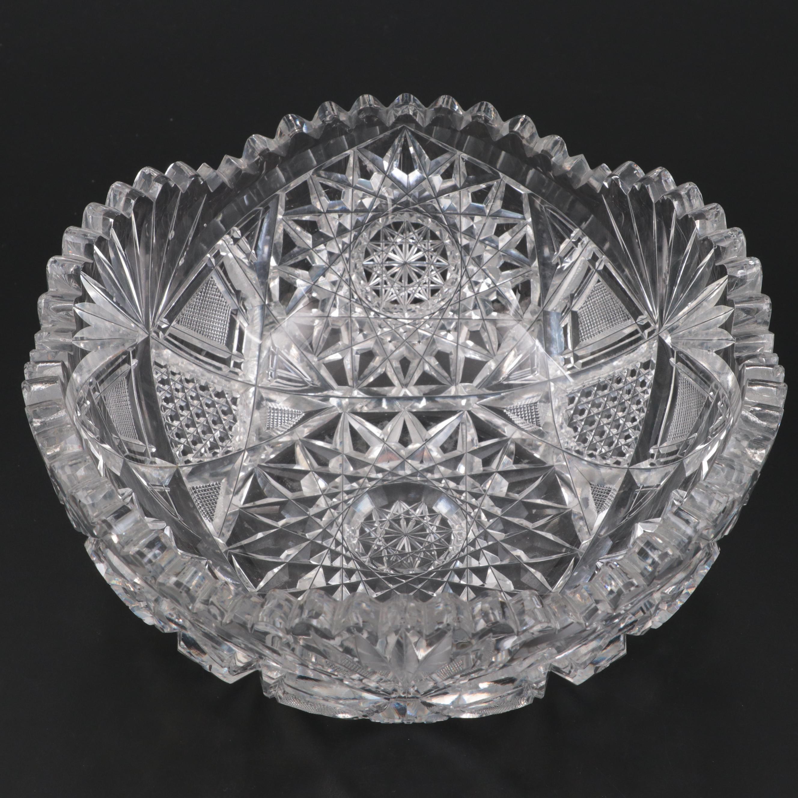 American Brilliant Cut Glass Bowls, Late 19th to Early 20th Century