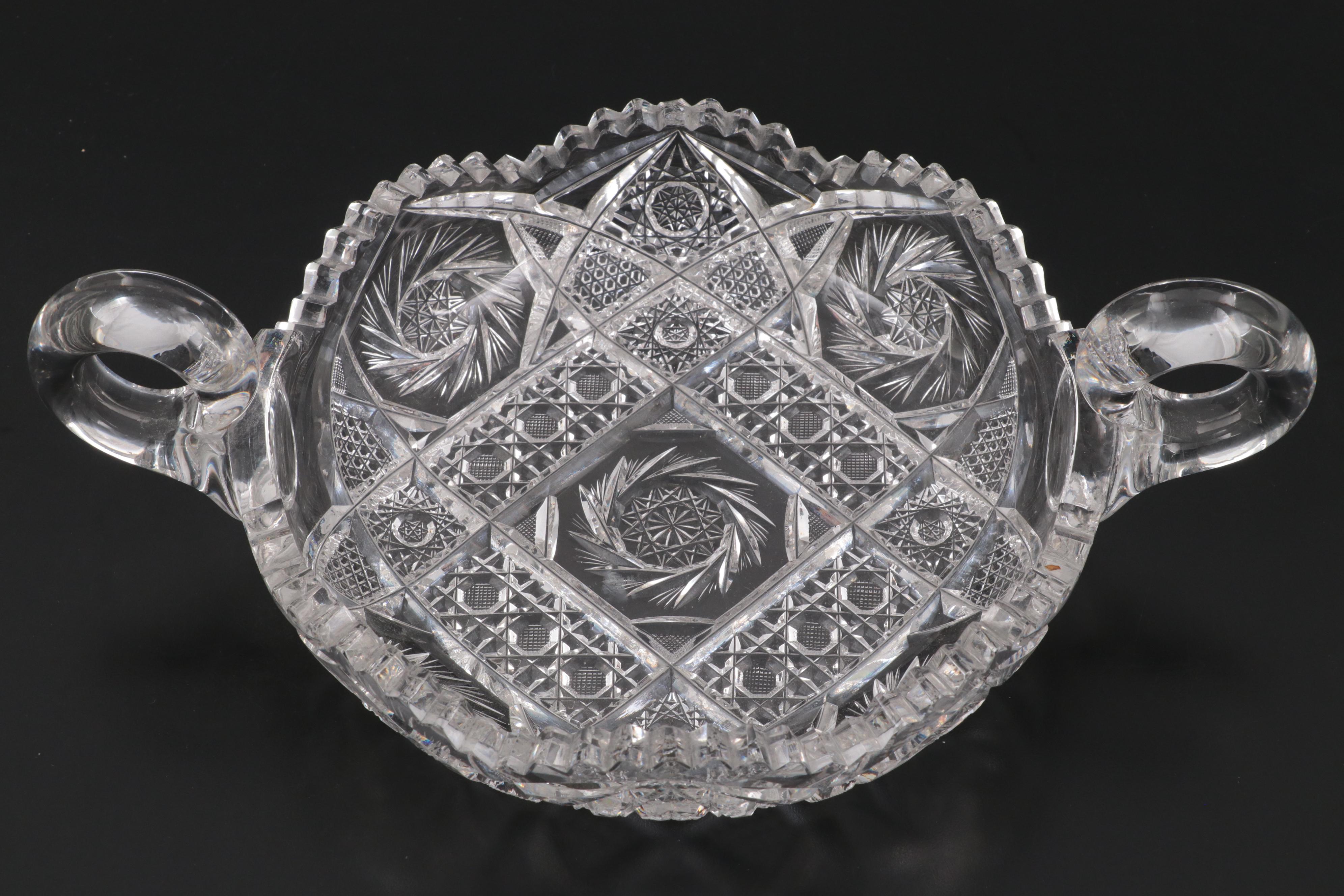 American Brilliant Cut Glass Bowls, Late 19th to Early 20th Century