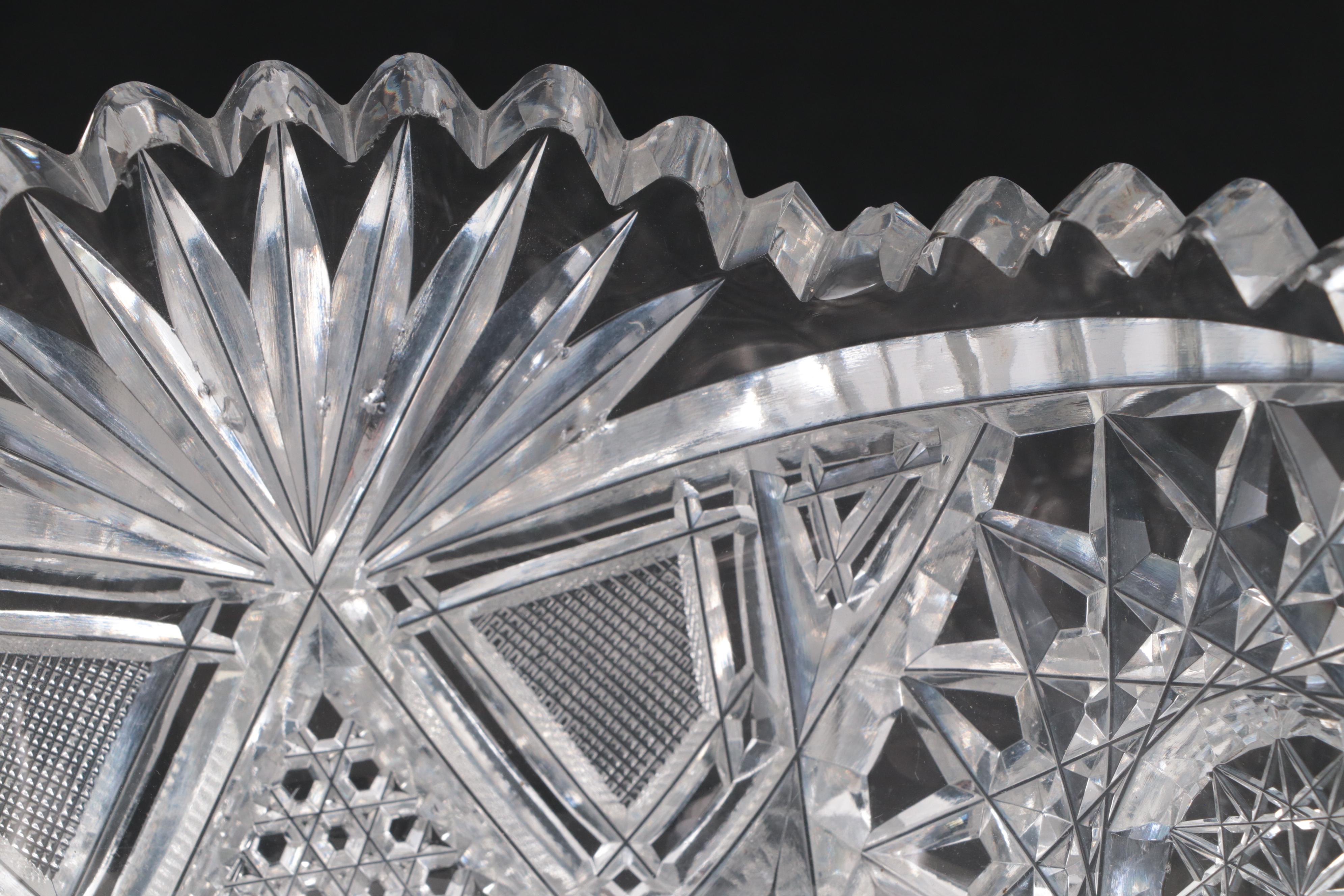 American Brilliant Cut Glass Bowls, Late 19th to Early 20th Century