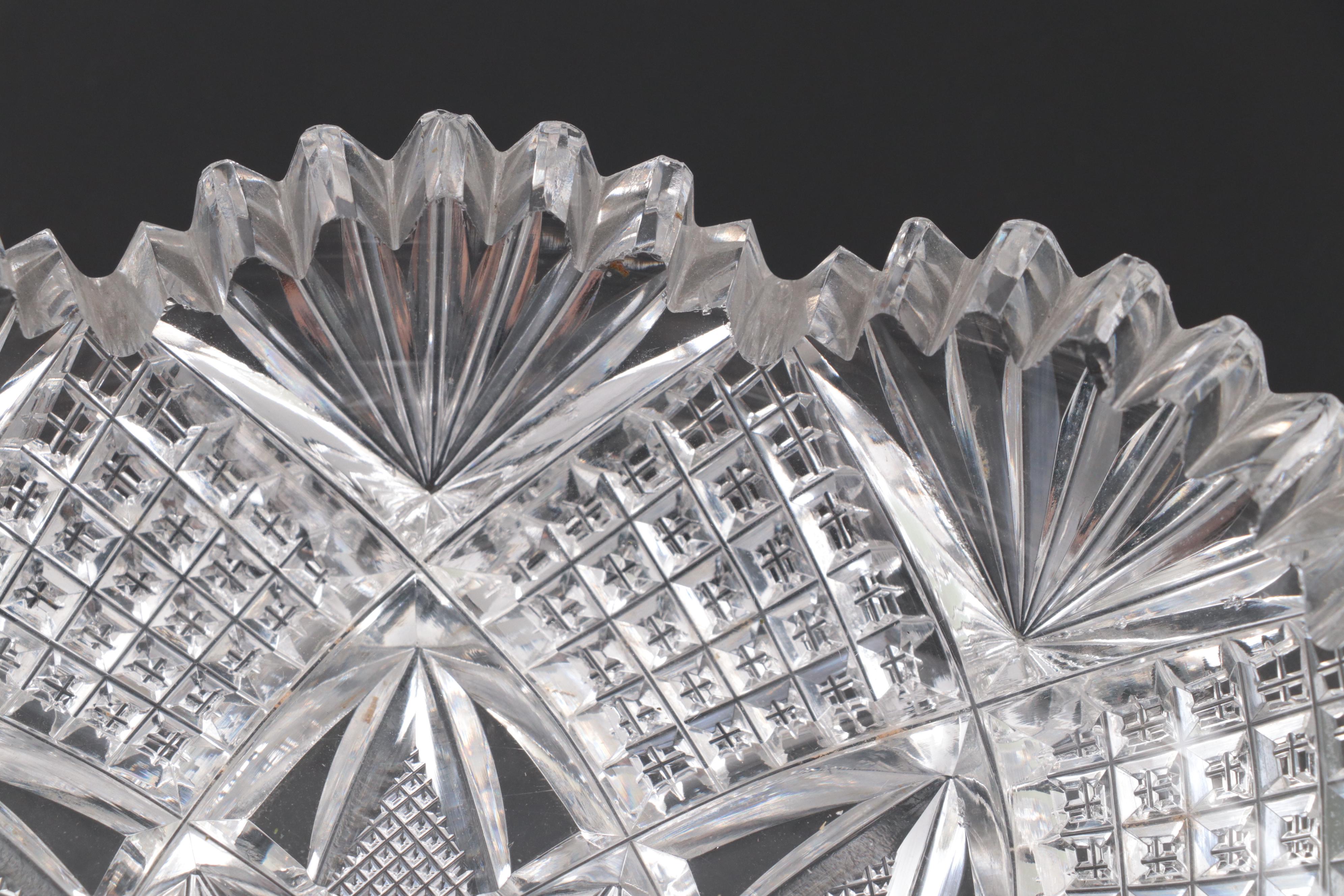 American Brilliant Cut Glass Bowls, Late 19th to Early 20th Century