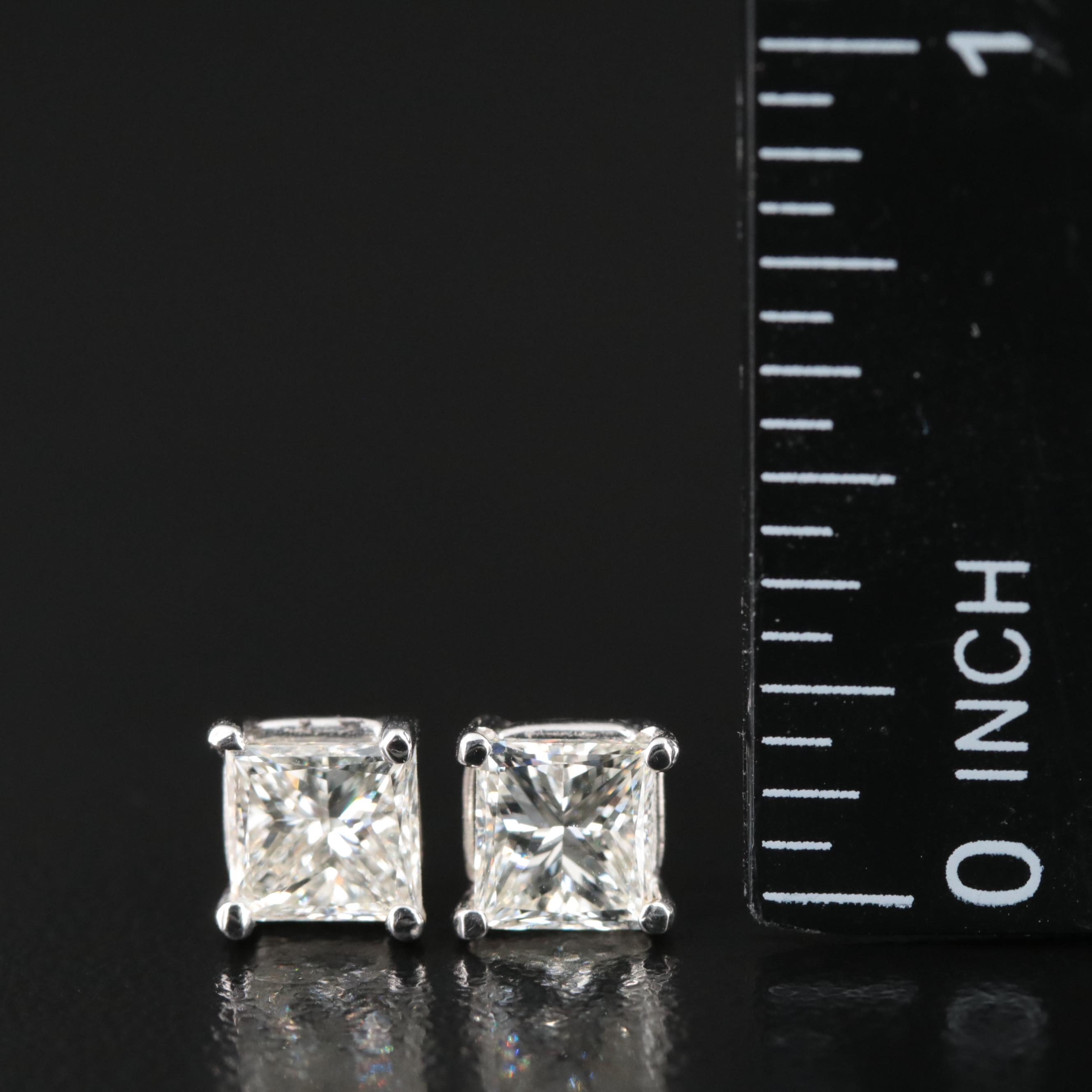 14K 2.09 CTW Diamond Solitaire Stud Earrings | EBTH
