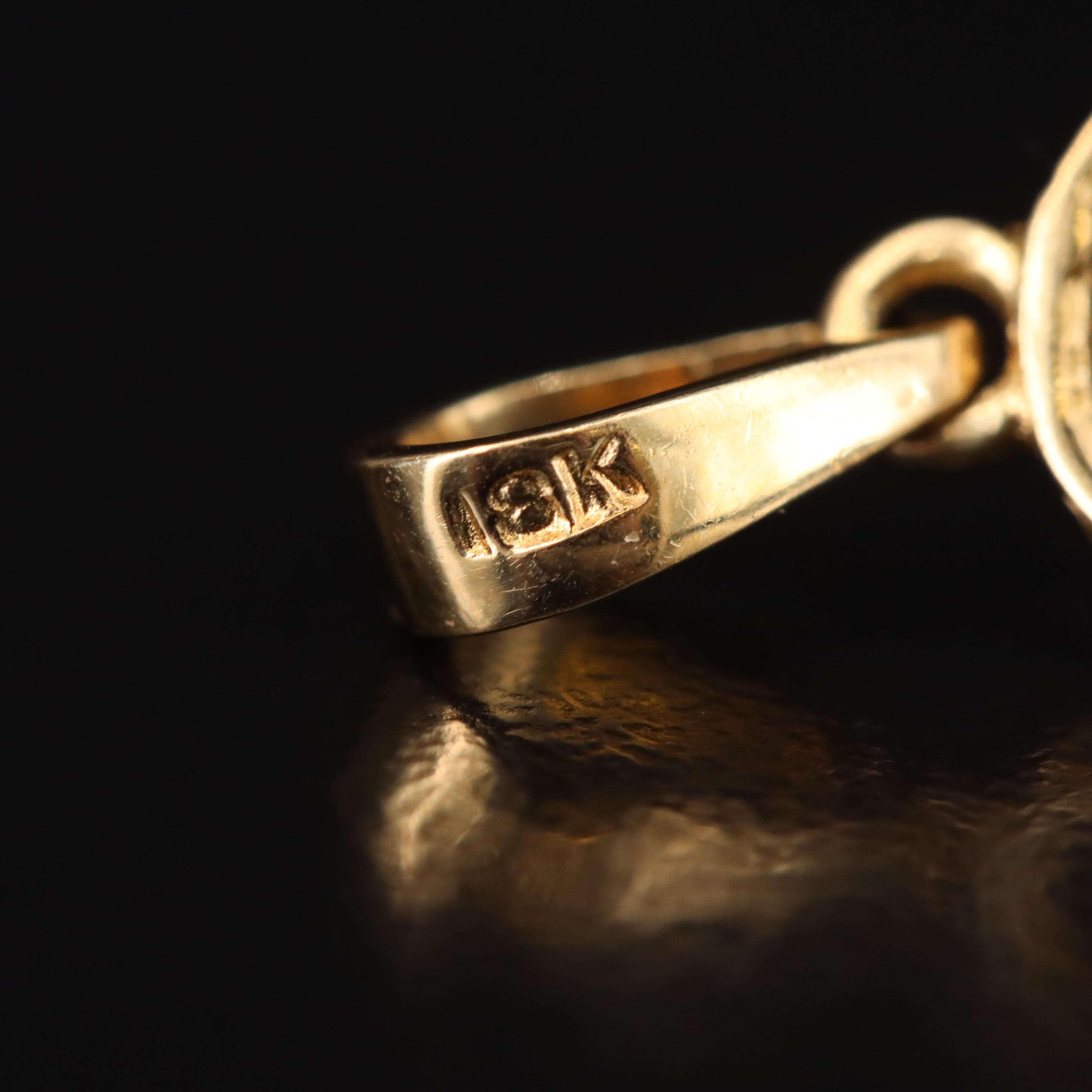 18K Emerald and Diamond Pendant