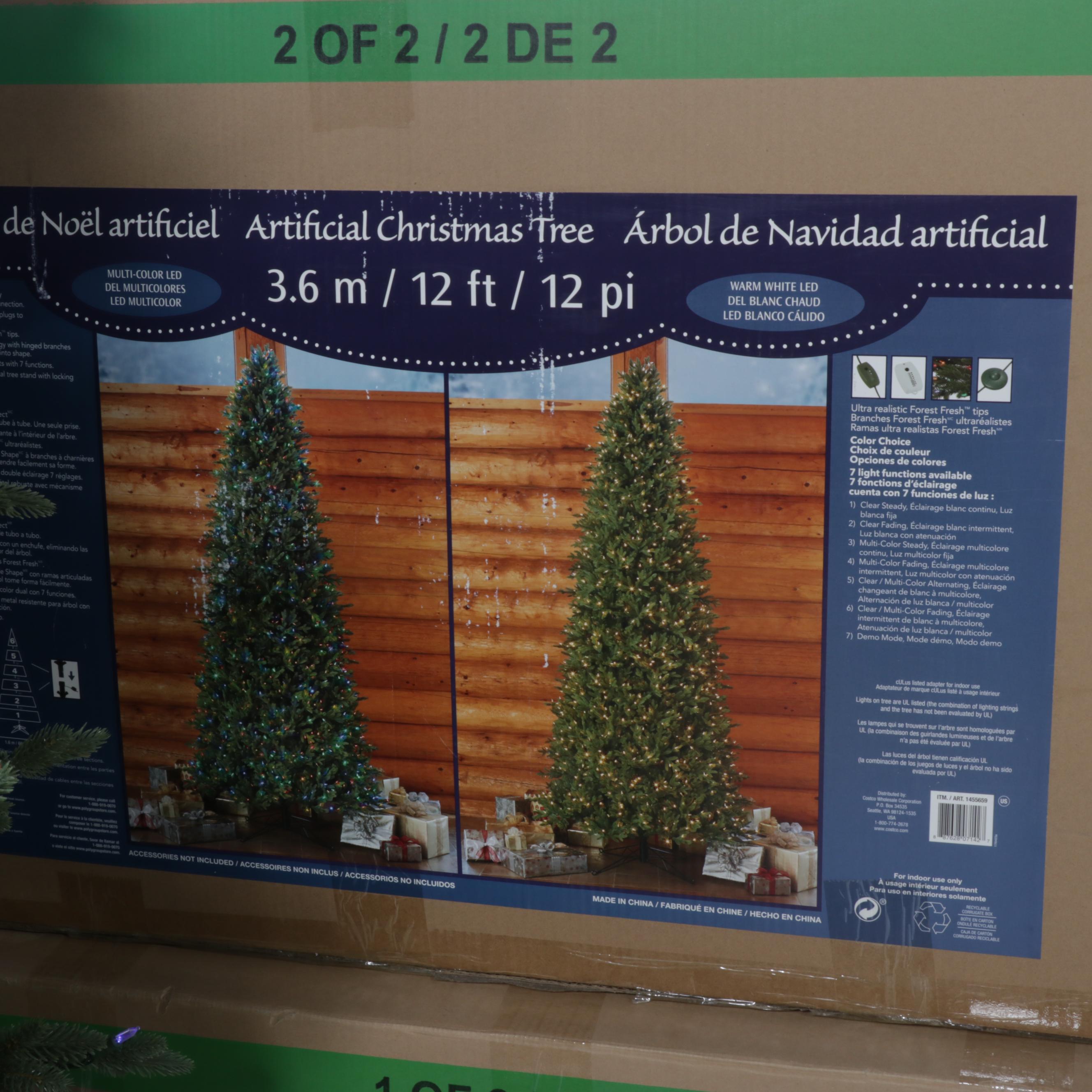 12' Pre-Lit Artificial Christmas Tree