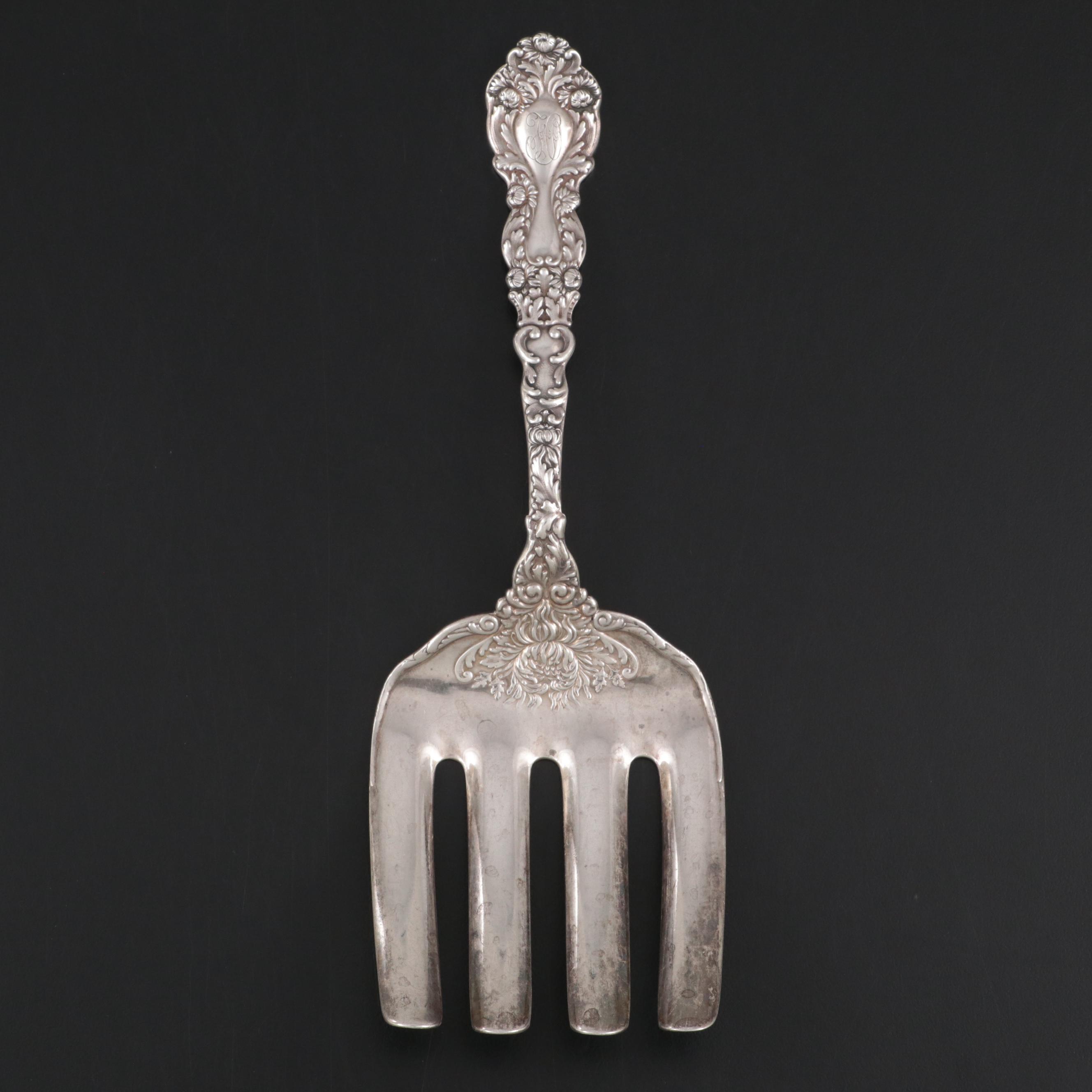 Gorham "Imperial Chrysanthemum" Sterling Silver Asparagus Serving Fork