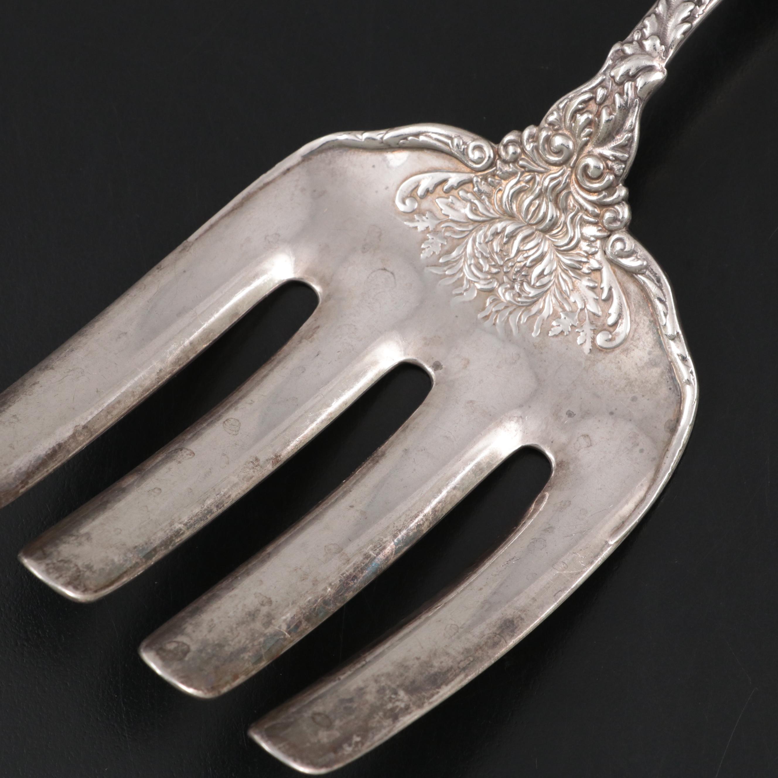 Gorham "Imperial Chrysanthemum" Sterling Silver Asparagus Serving Fork