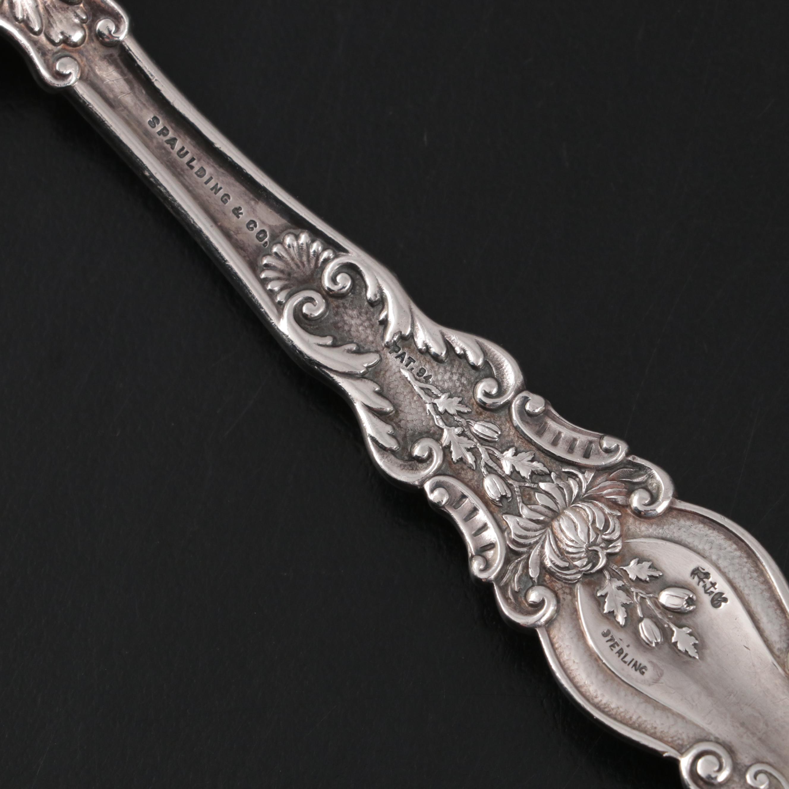 Gorham "Imperial Chrysanthemum" Sterling Silver Asparagus Serving Fork
