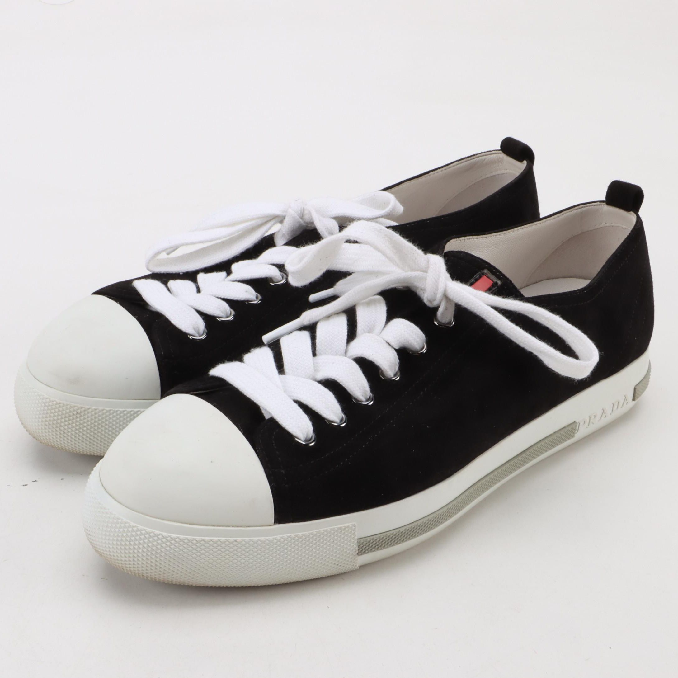 Prada Sport Black Suede Lace-Up Sneakers