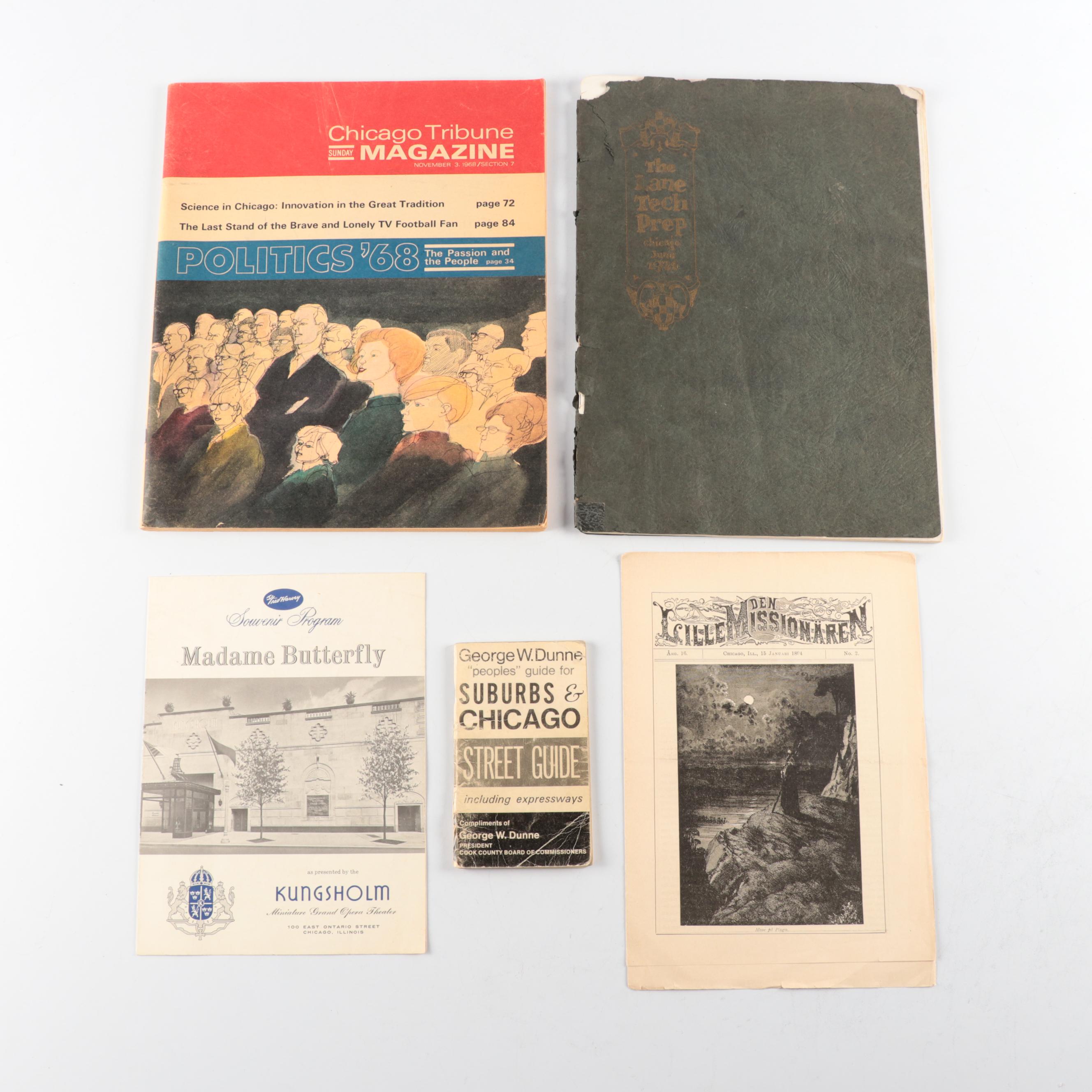 Chicago Newspapers, Magazine, Pamphlets, Yearbook and More Ephemera