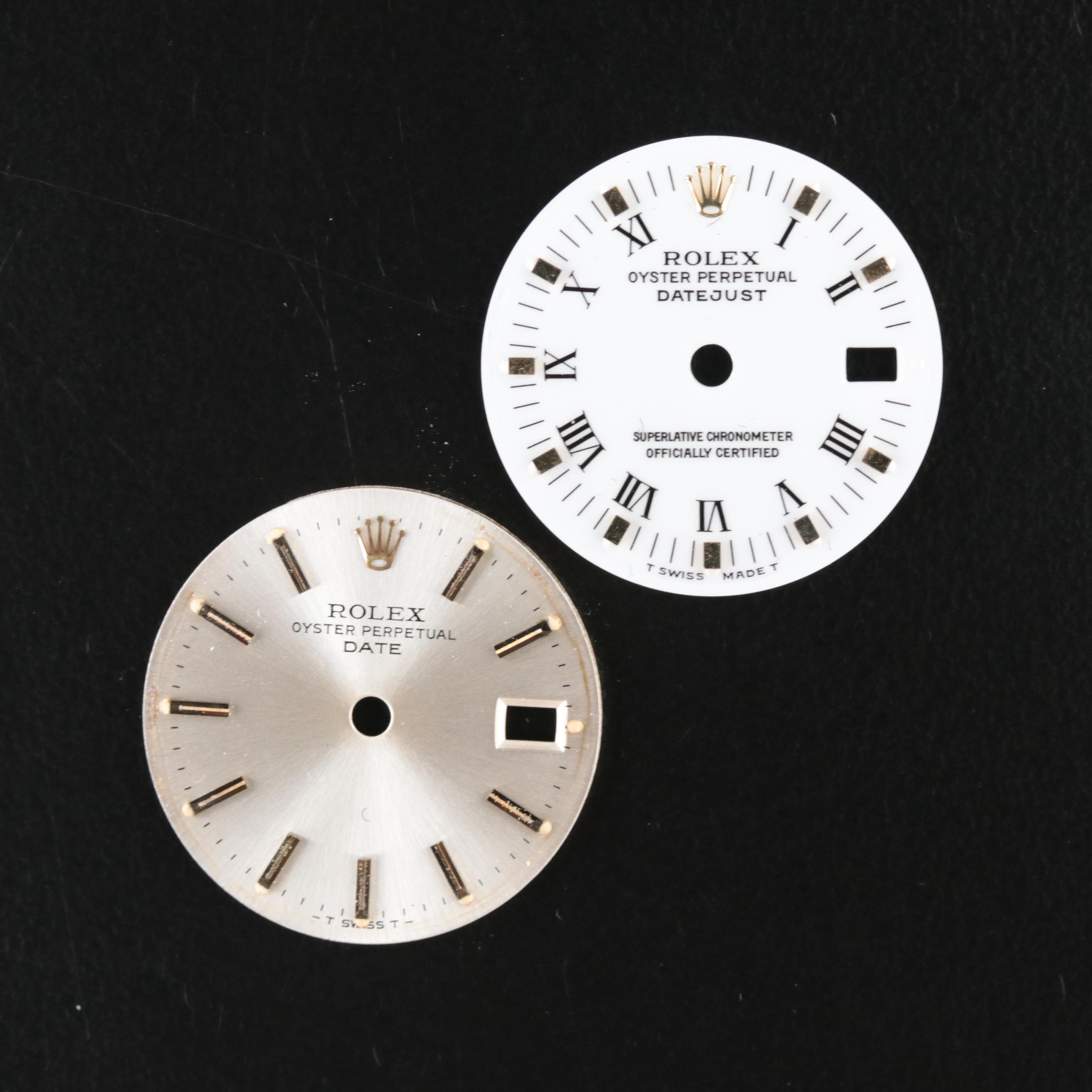 Two Rolex Watch Dials