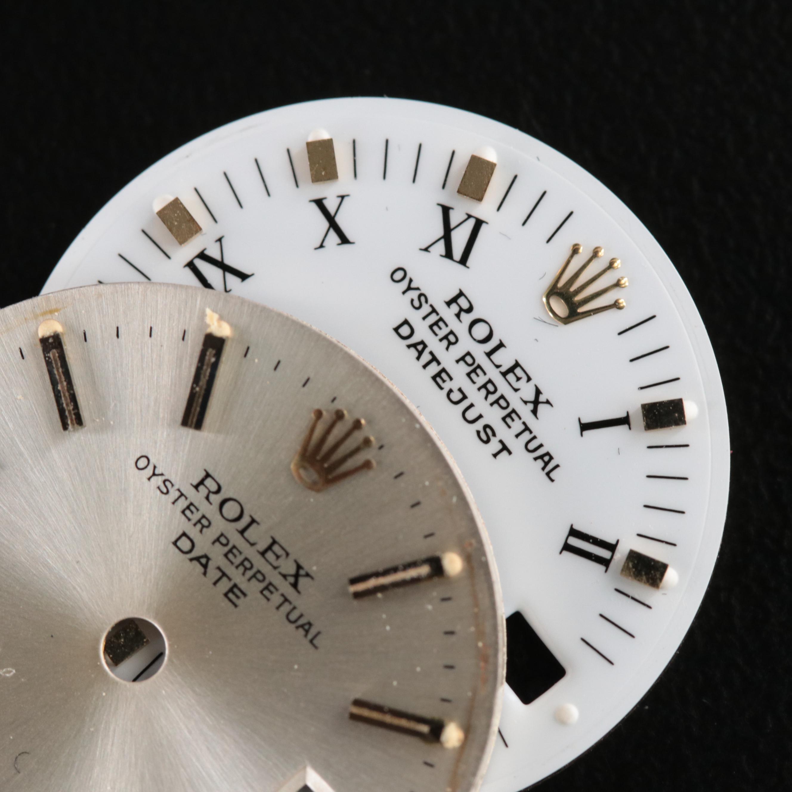 Two Rolex Watch Dials