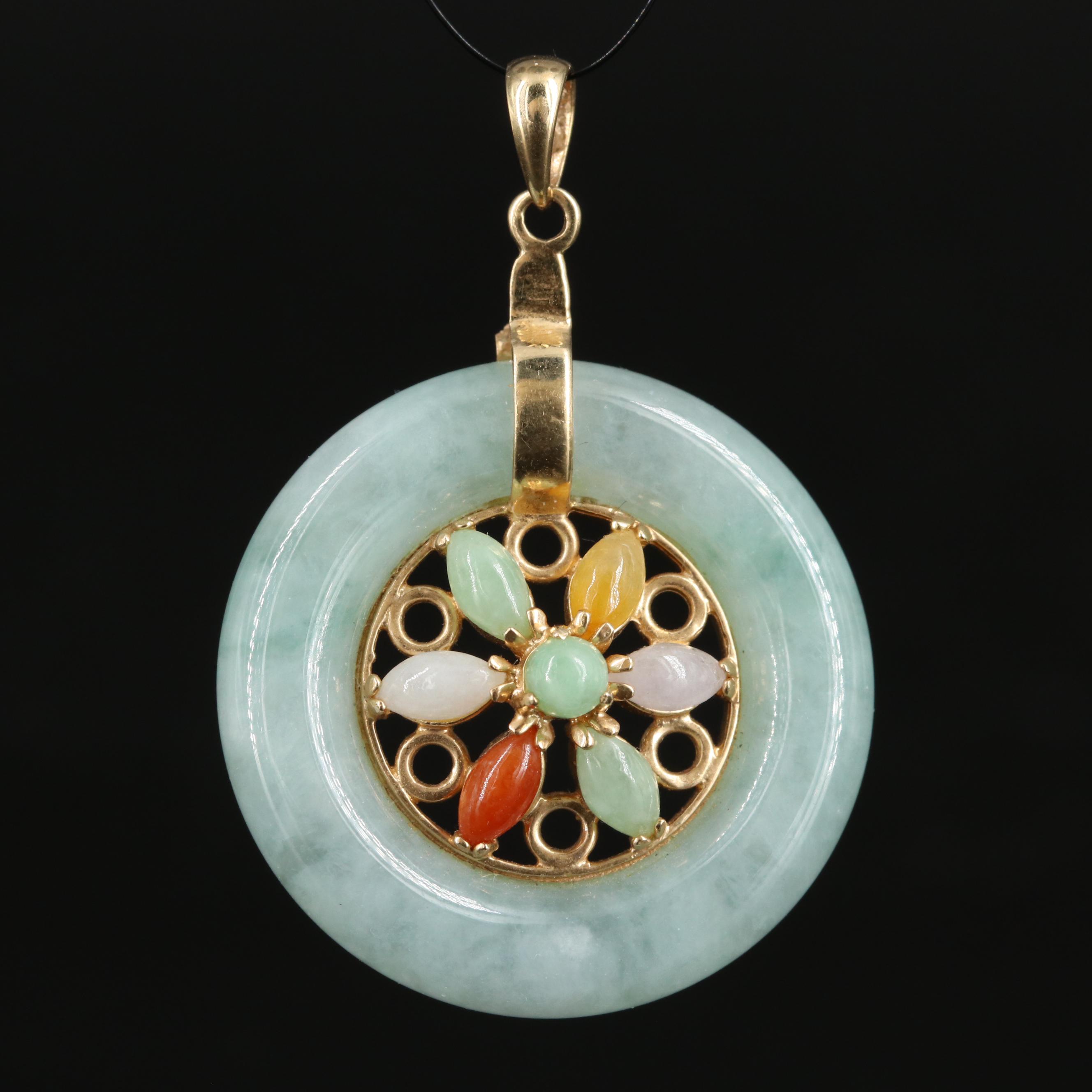 14K Jadeite Pendant