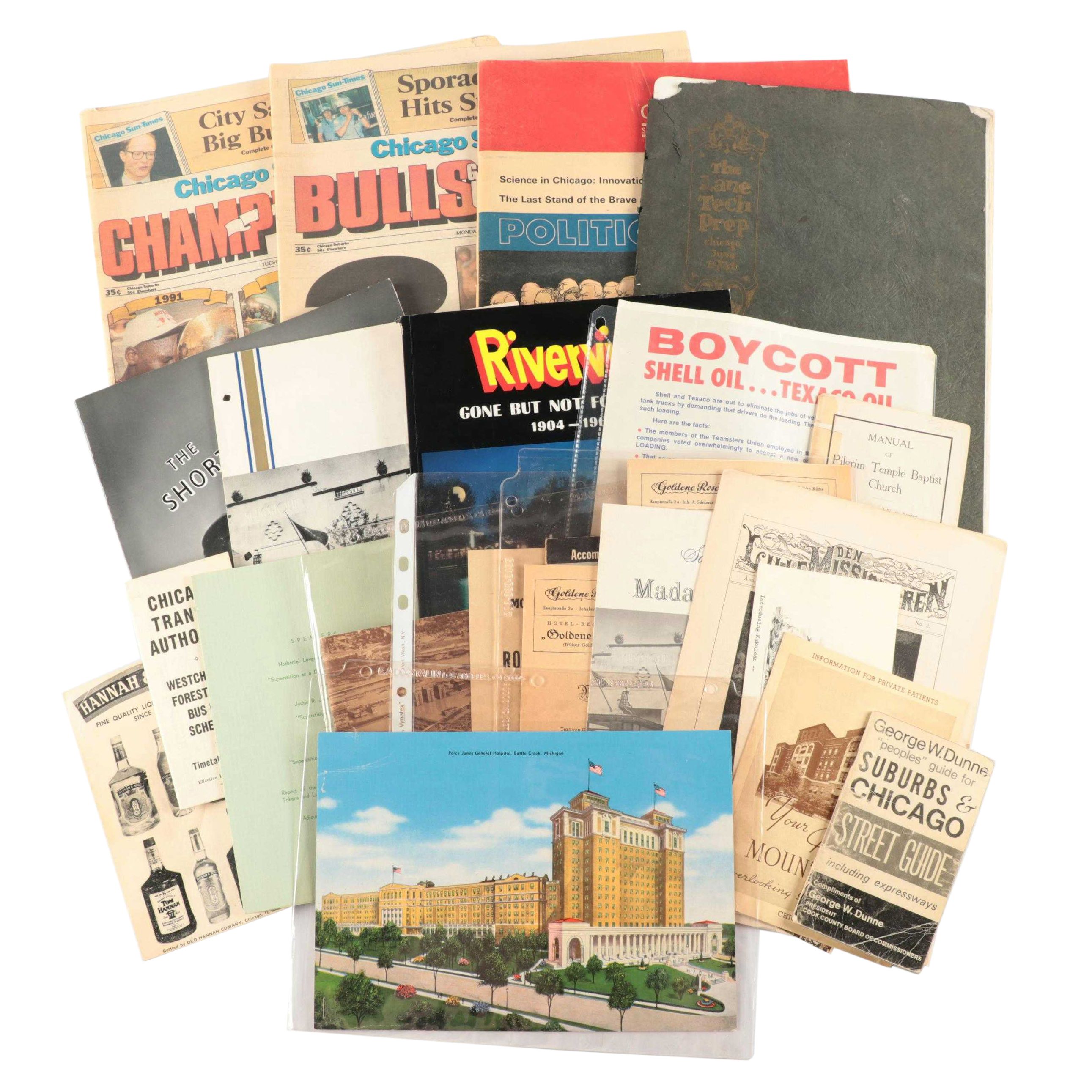 Chicago Newspapers, Magazine, Pamphlets, Yearbook and More Ephemera