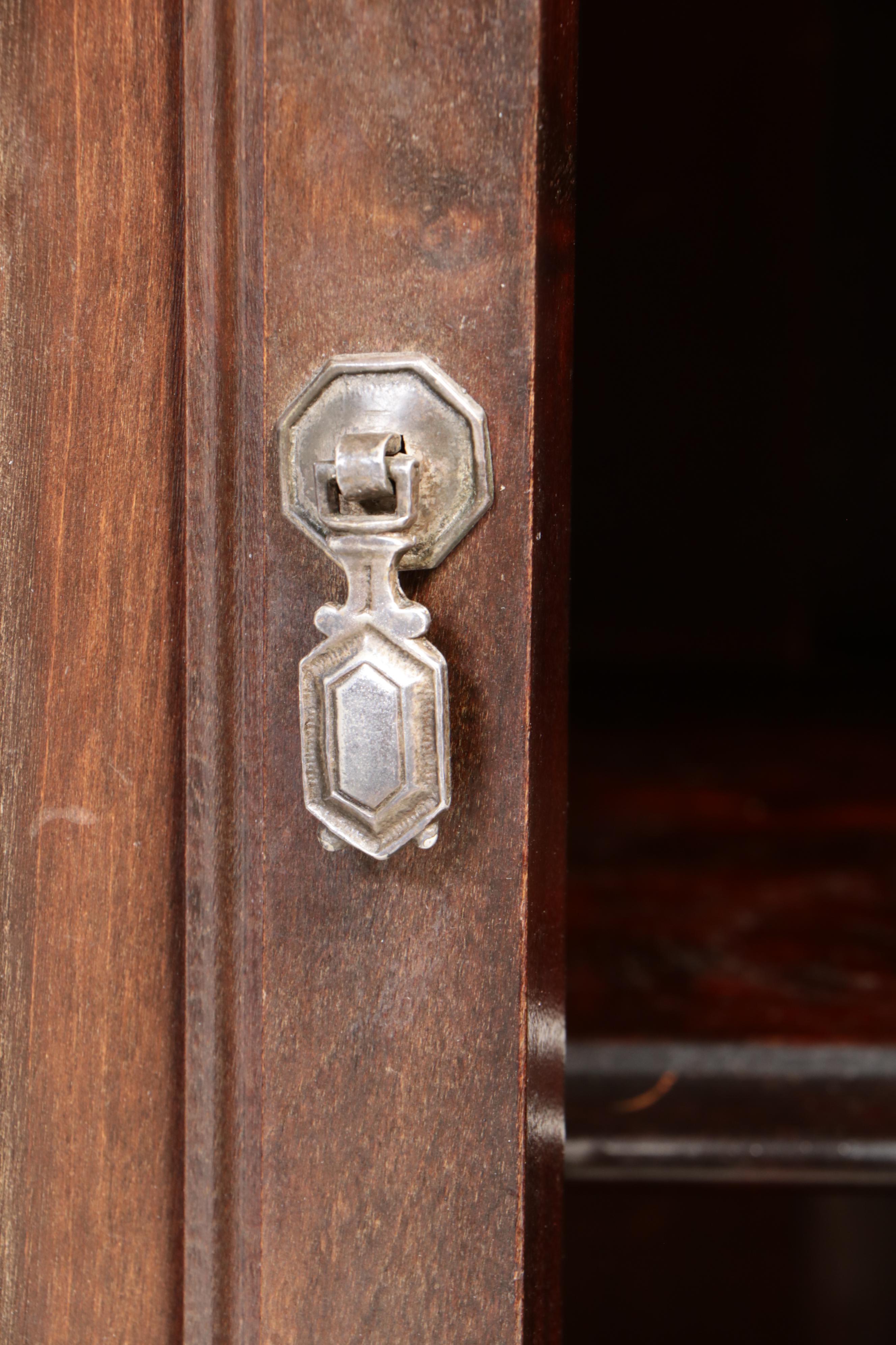 Jacobean Revival Walnut-Stained China Cabinet, circa 1930