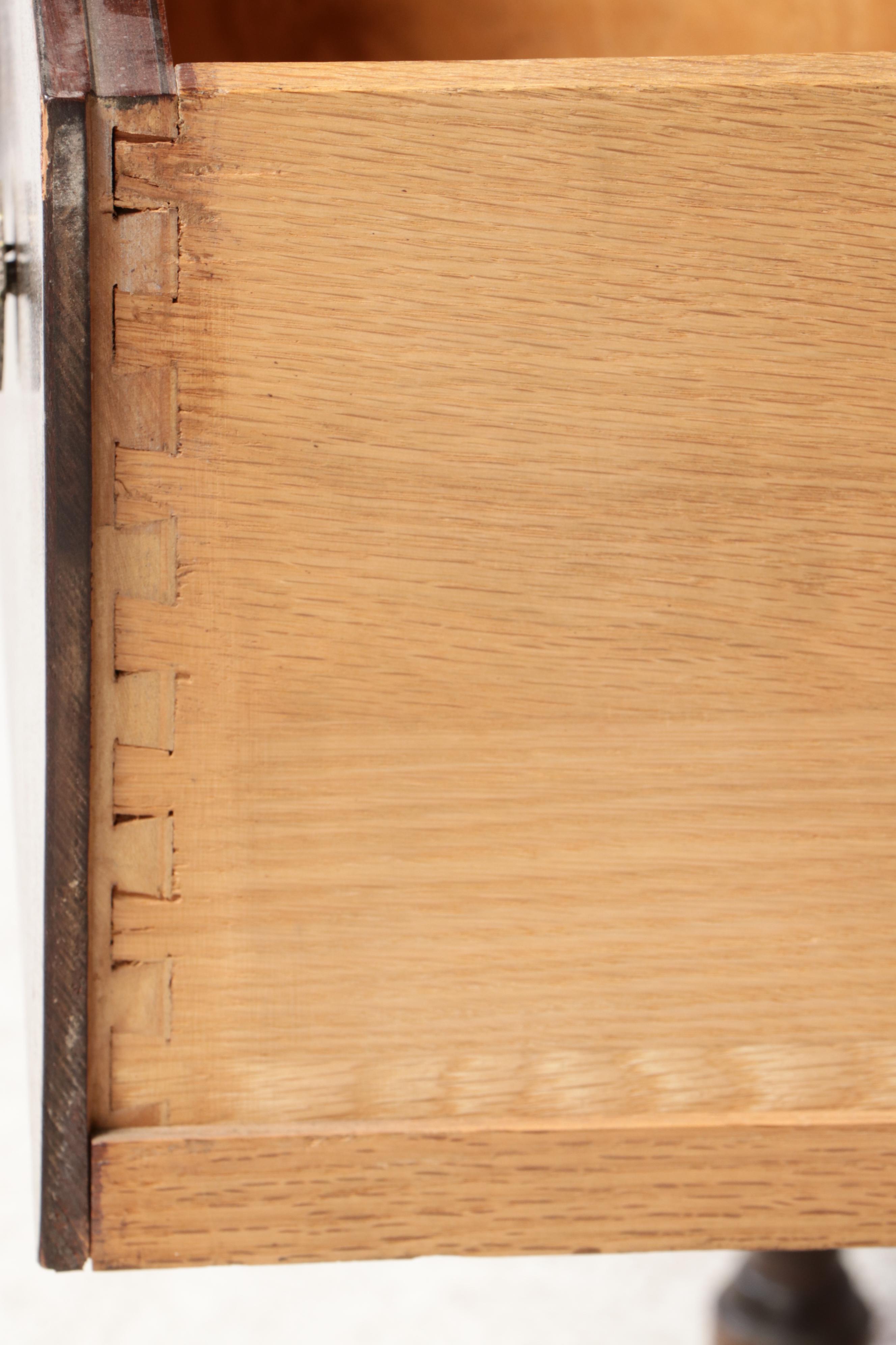 Jacobean Revival Walnut-Stained China Cabinet, circa 1930