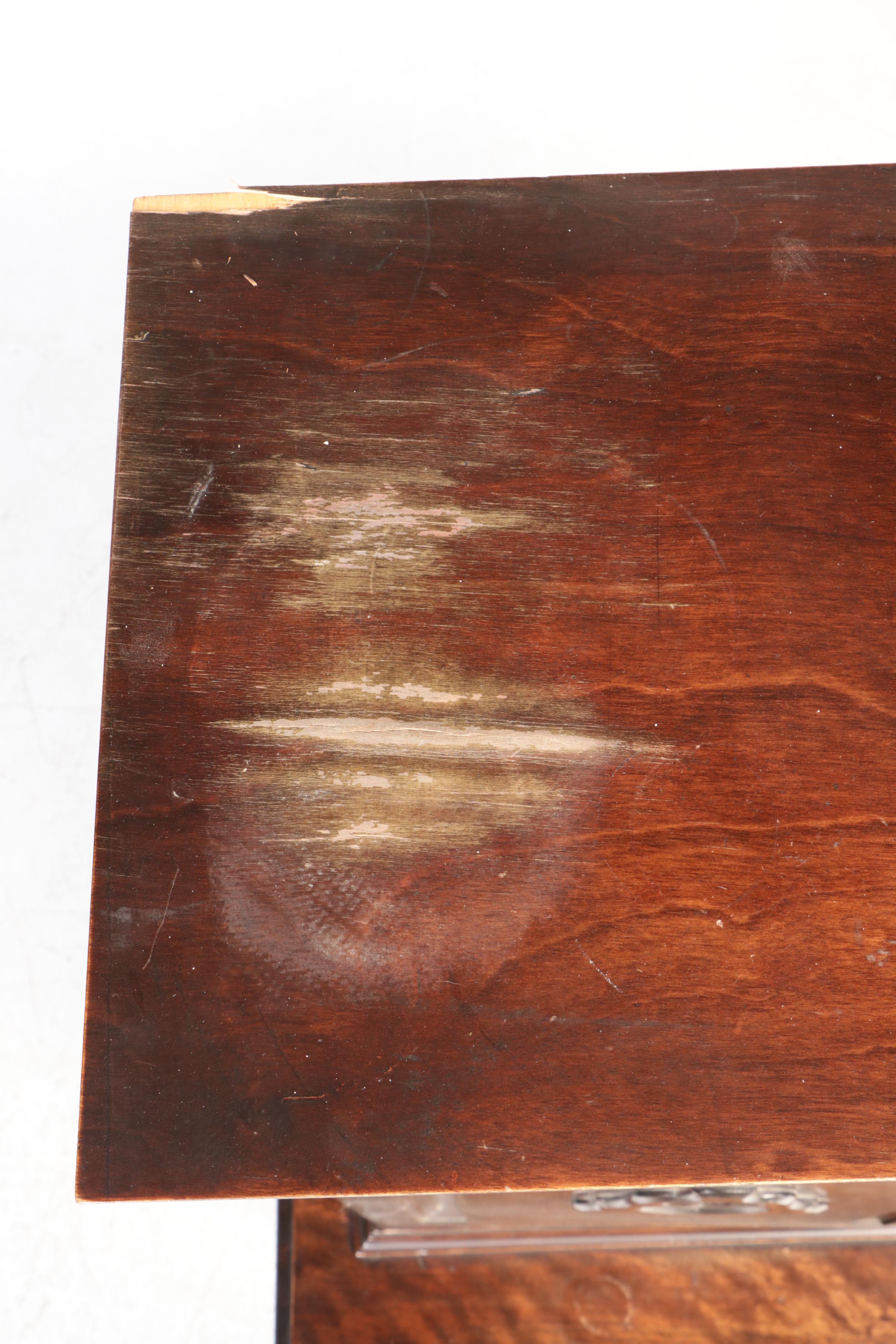 Jacobean Revival Walnut-Stained China Cabinet, circa 1930