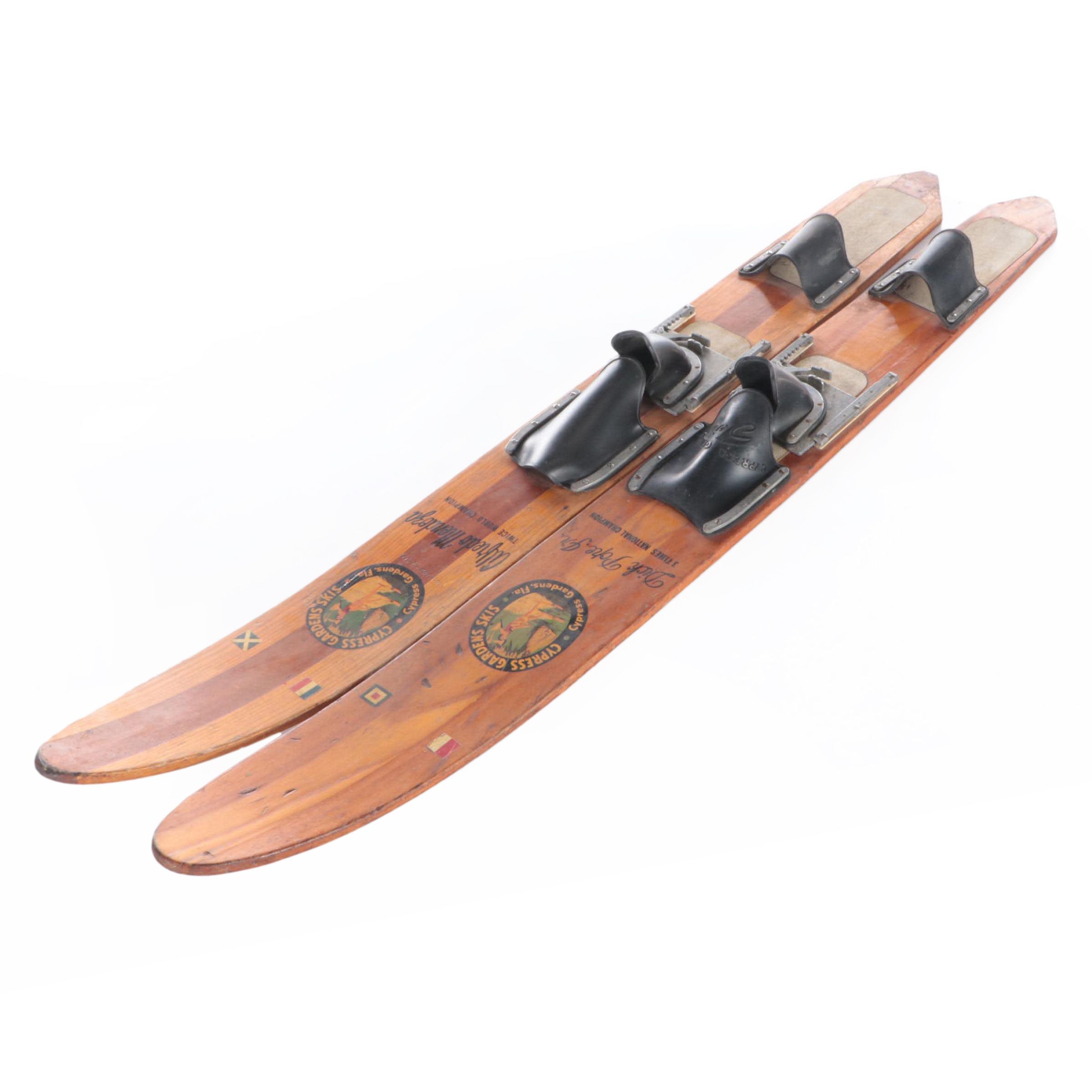 Cypress Gardens Alfredo Mendoza and Dick Pope Jr. Wooden Water Skis EBTH