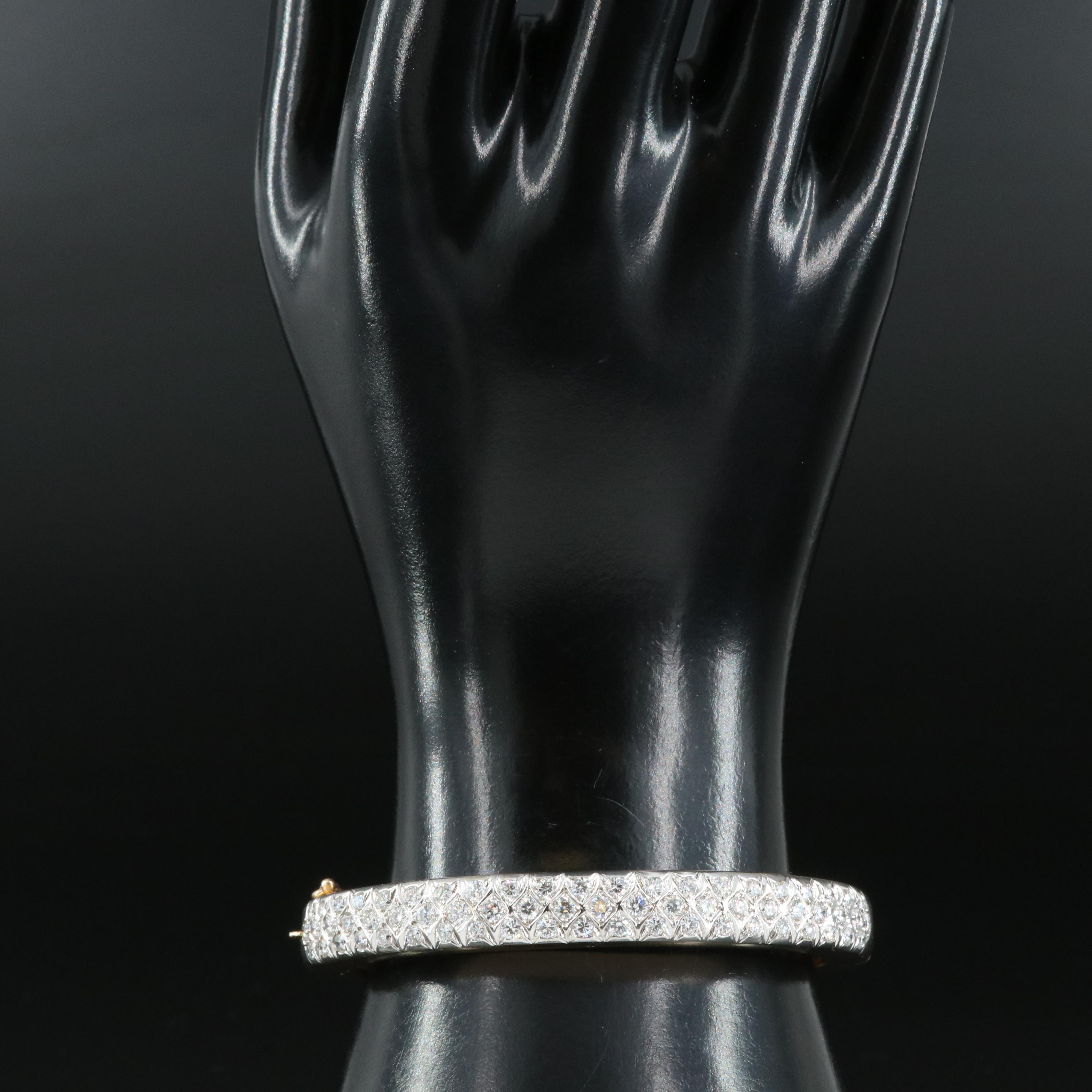 14K 3.15 CTW Diamond Hinged Bangle