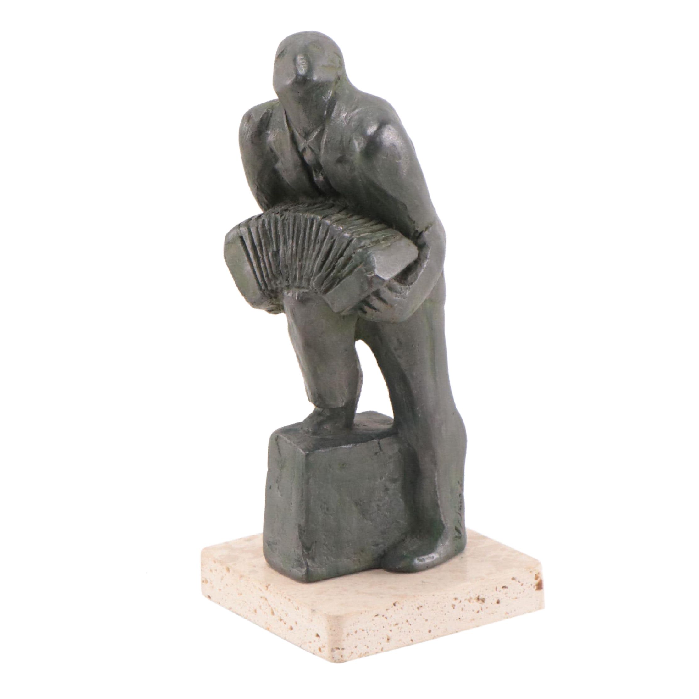 Composite Sculpture of Man Playing Accordion