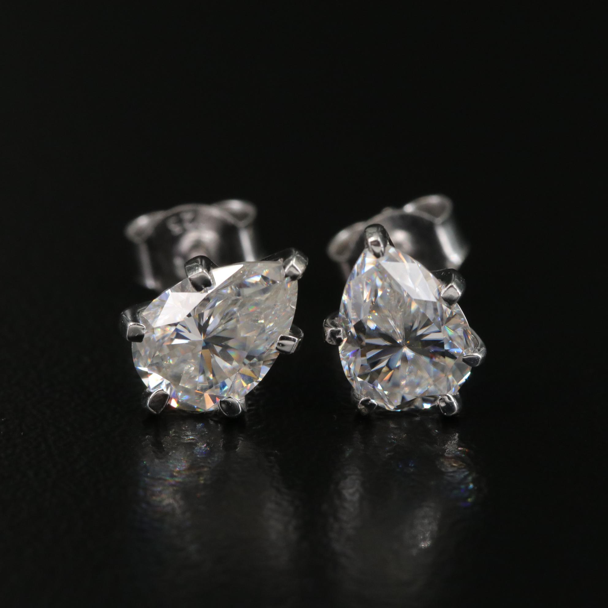 Sterling Moissanite Stud Earrings