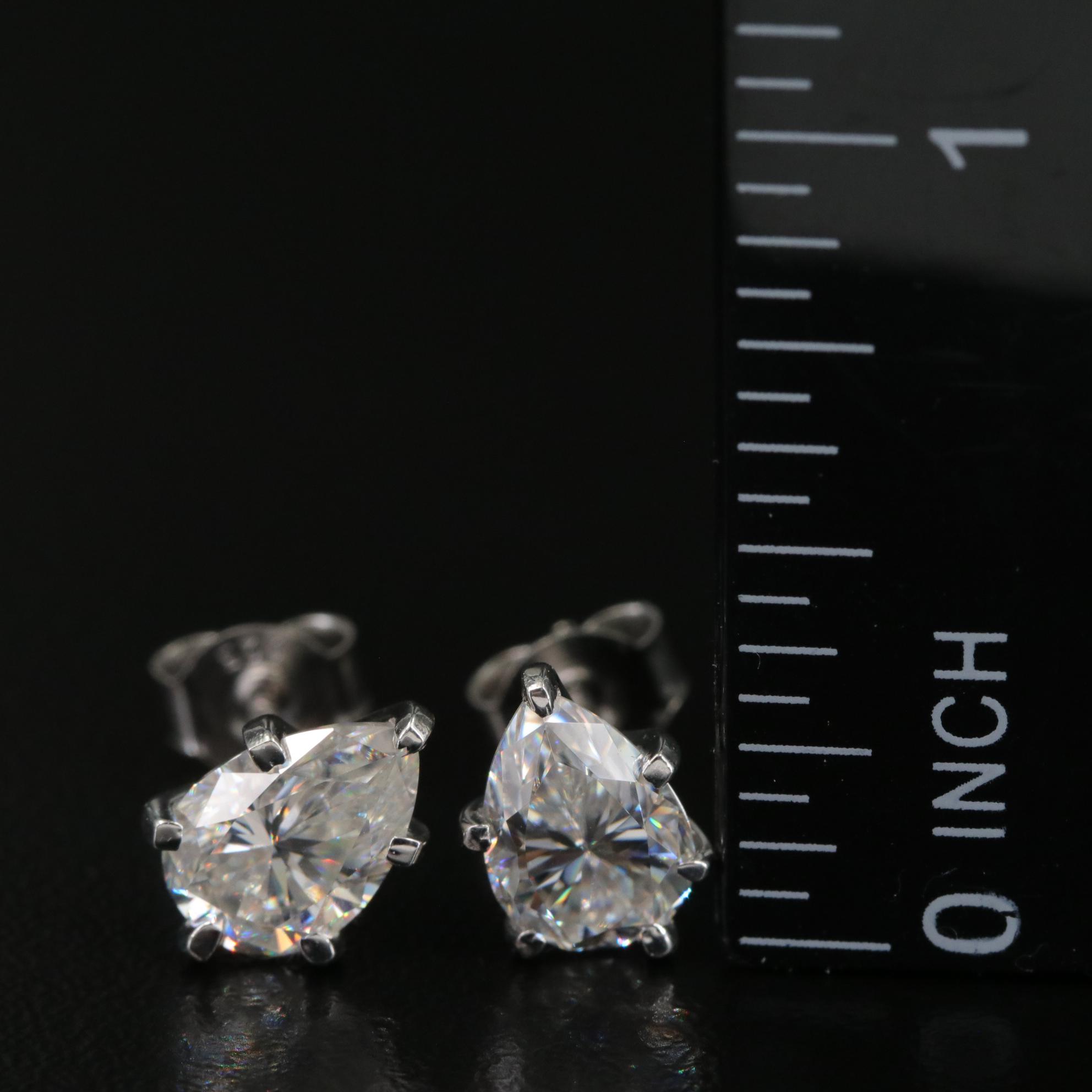 Sterling Moissanite Stud Earrings