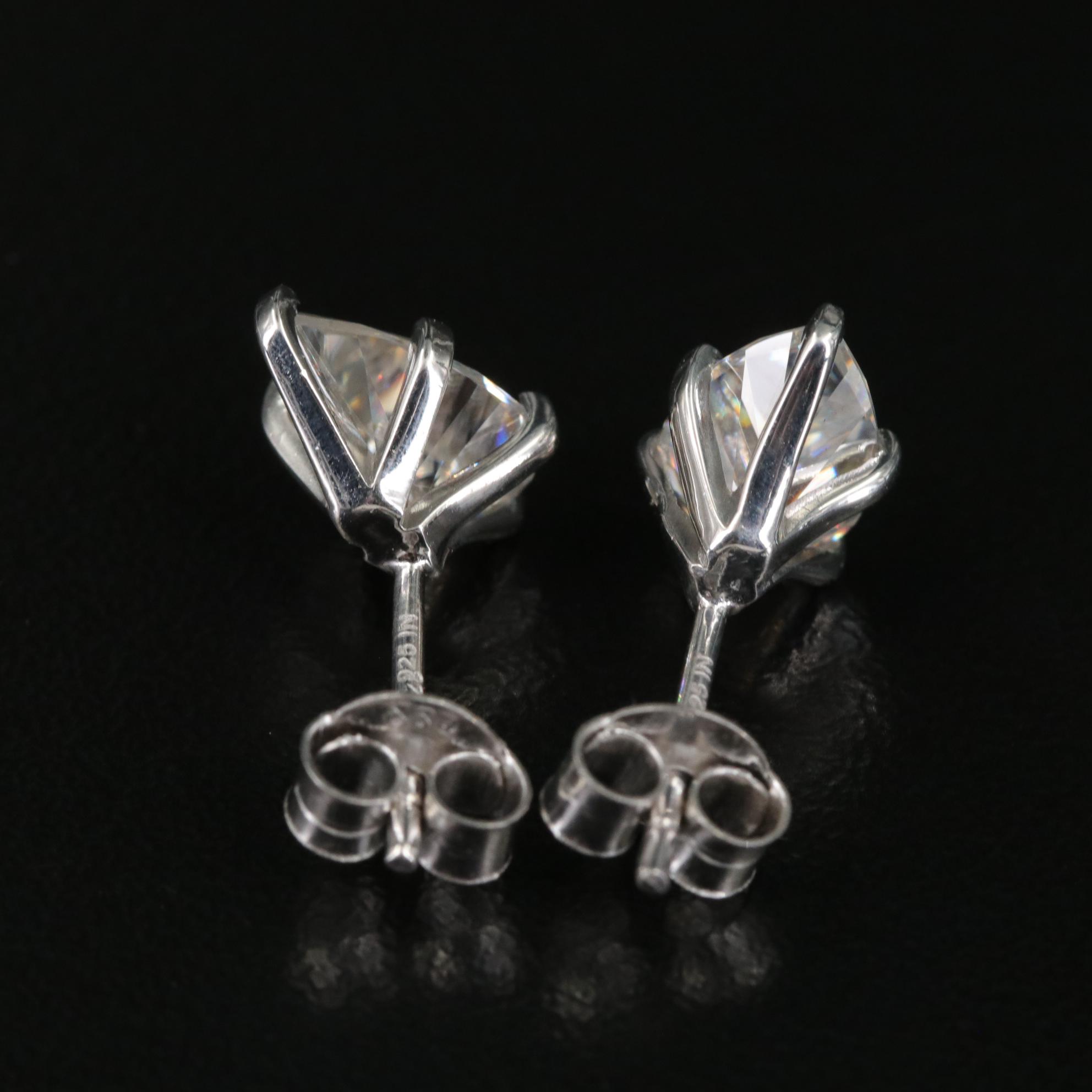 Sterling Moissanite Stud Earrings