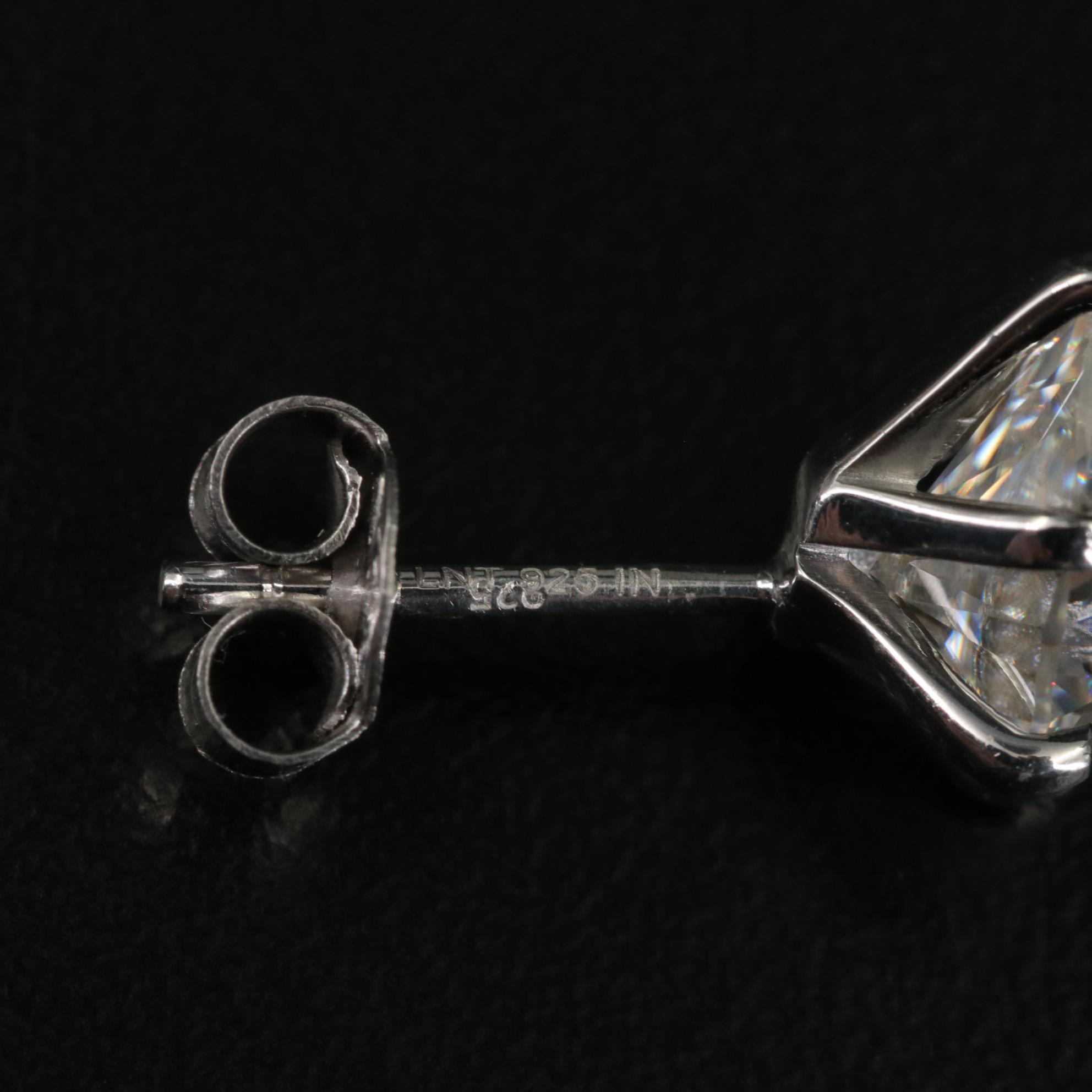 Sterling Moissanite Stud Earrings