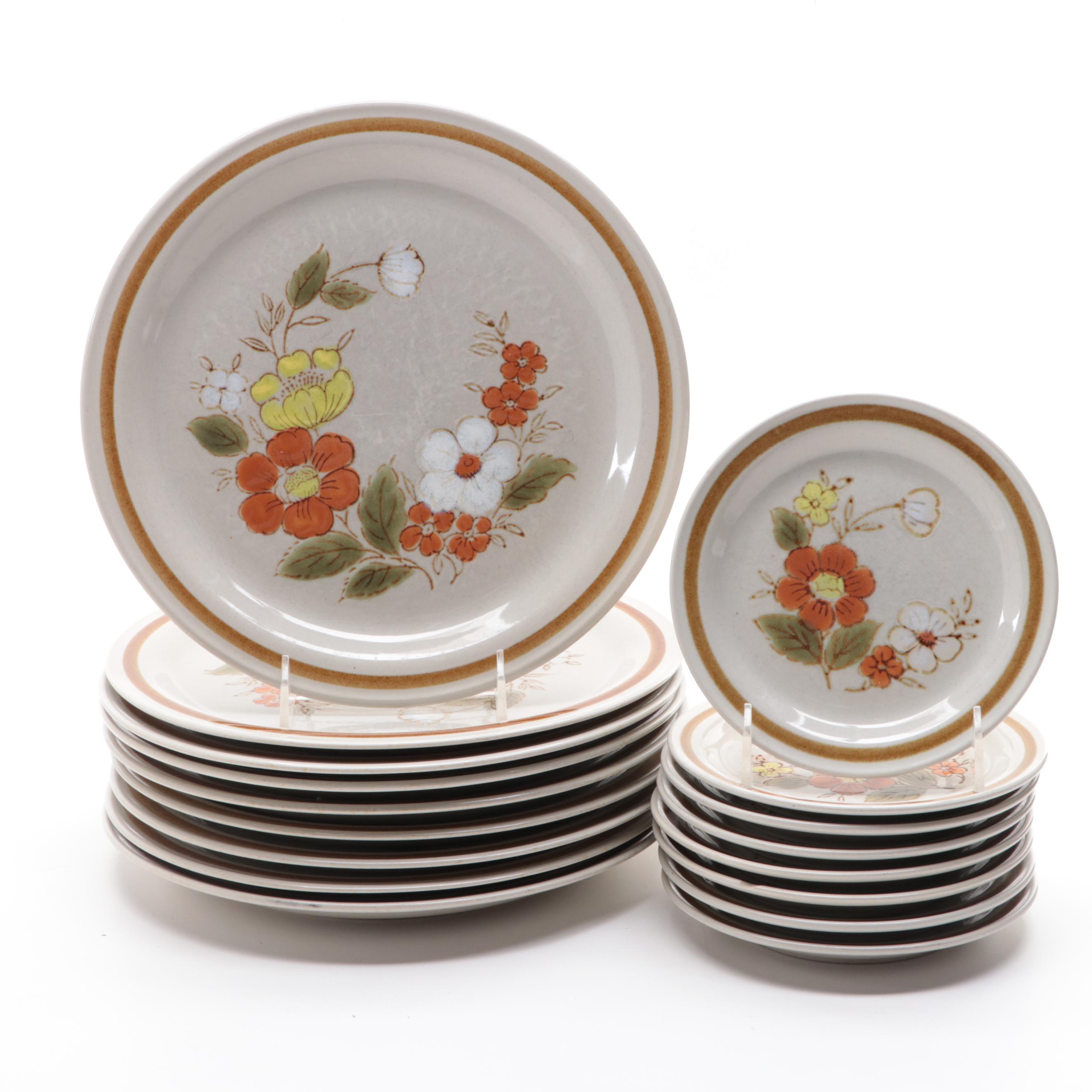 Mountain Wood Collection "Trellis Blossom" Stoneware Plates