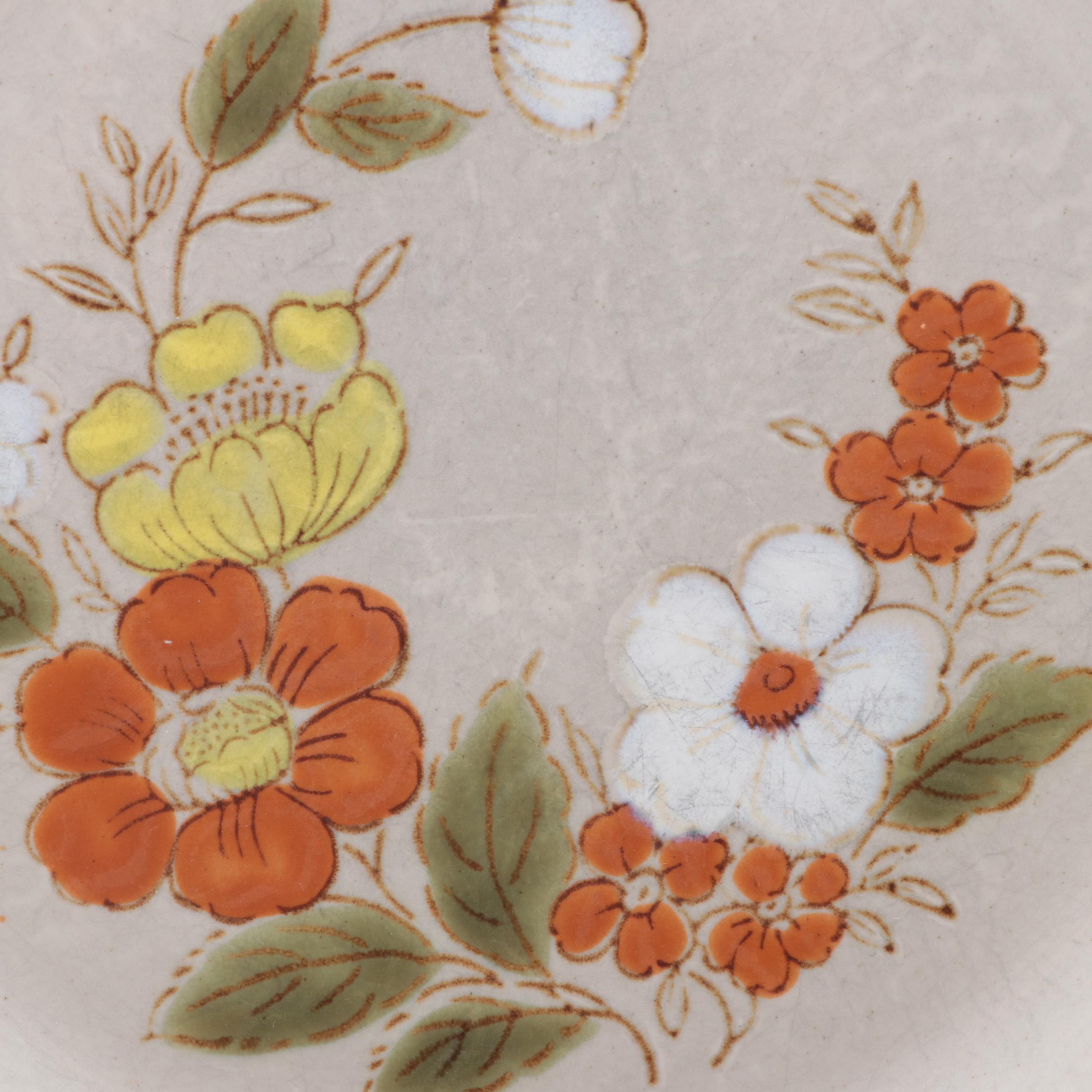 Mountain Wood Collection "Trellis Blossom" Stoneware Plates