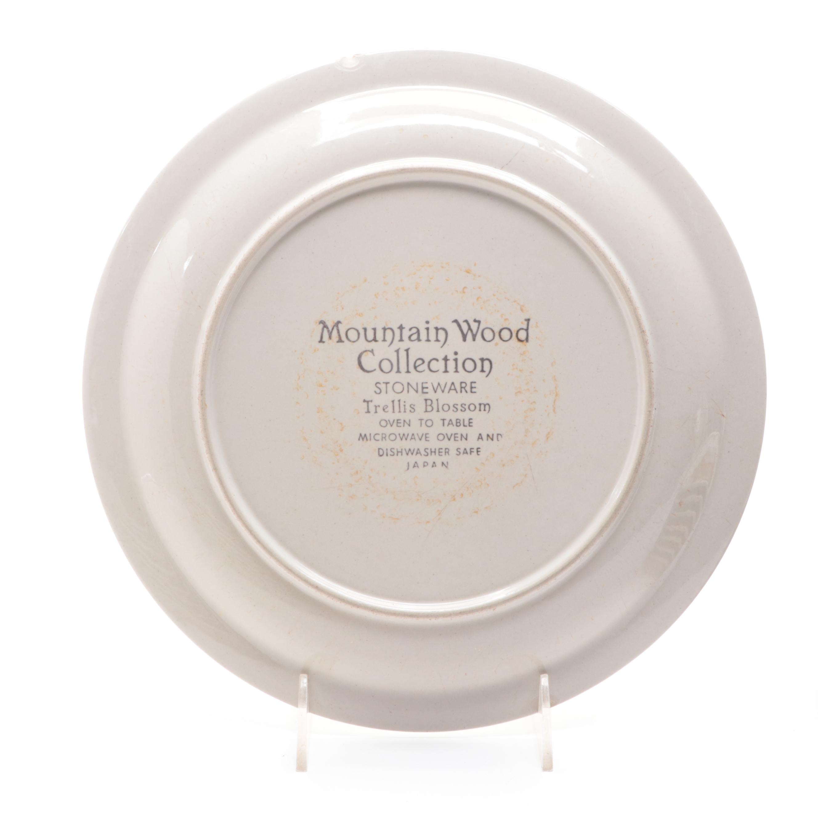 Mountain Wood Collection "Trellis Blossom" Stoneware Plates