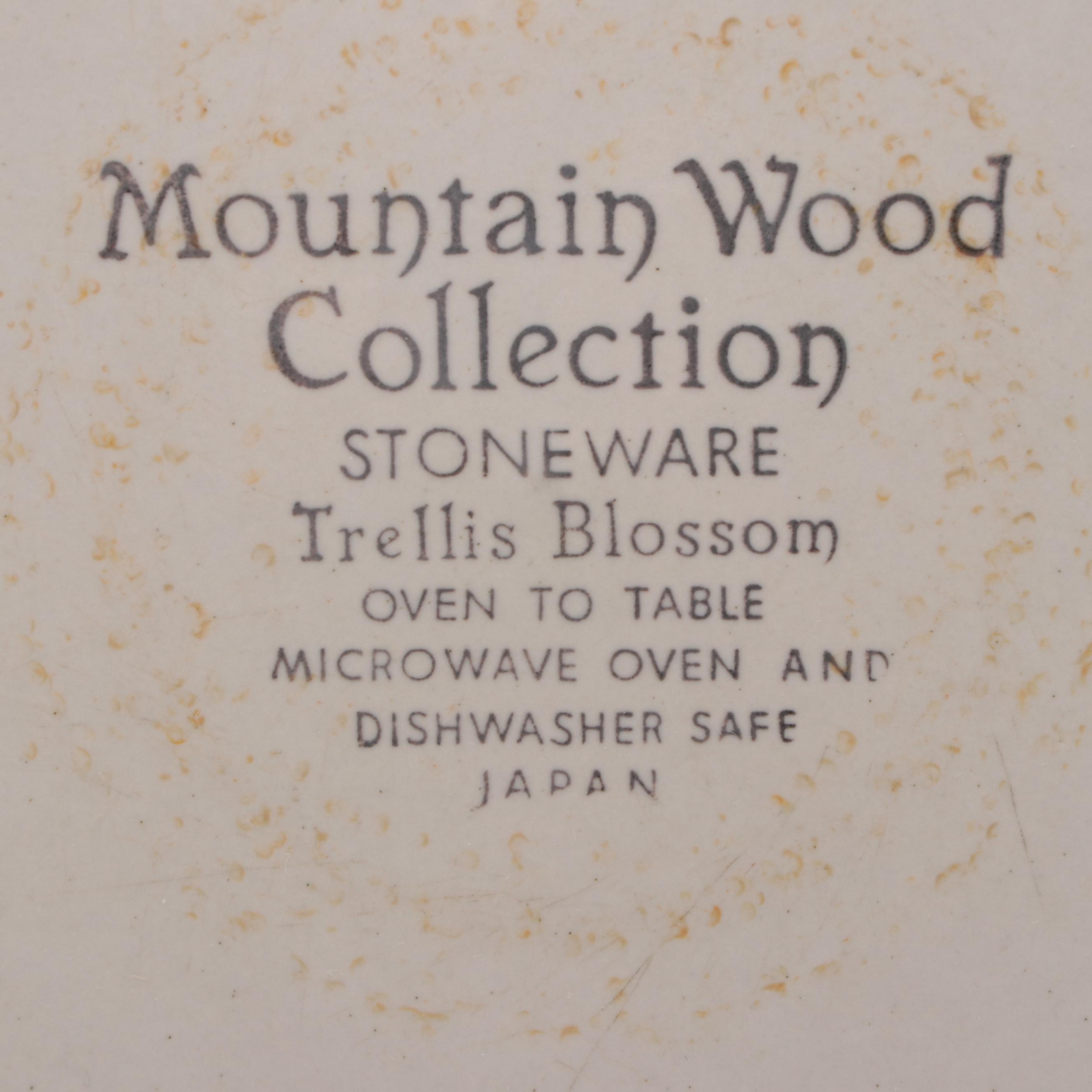Mountain Wood Collection "Trellis Blossom" Stoneware Plates