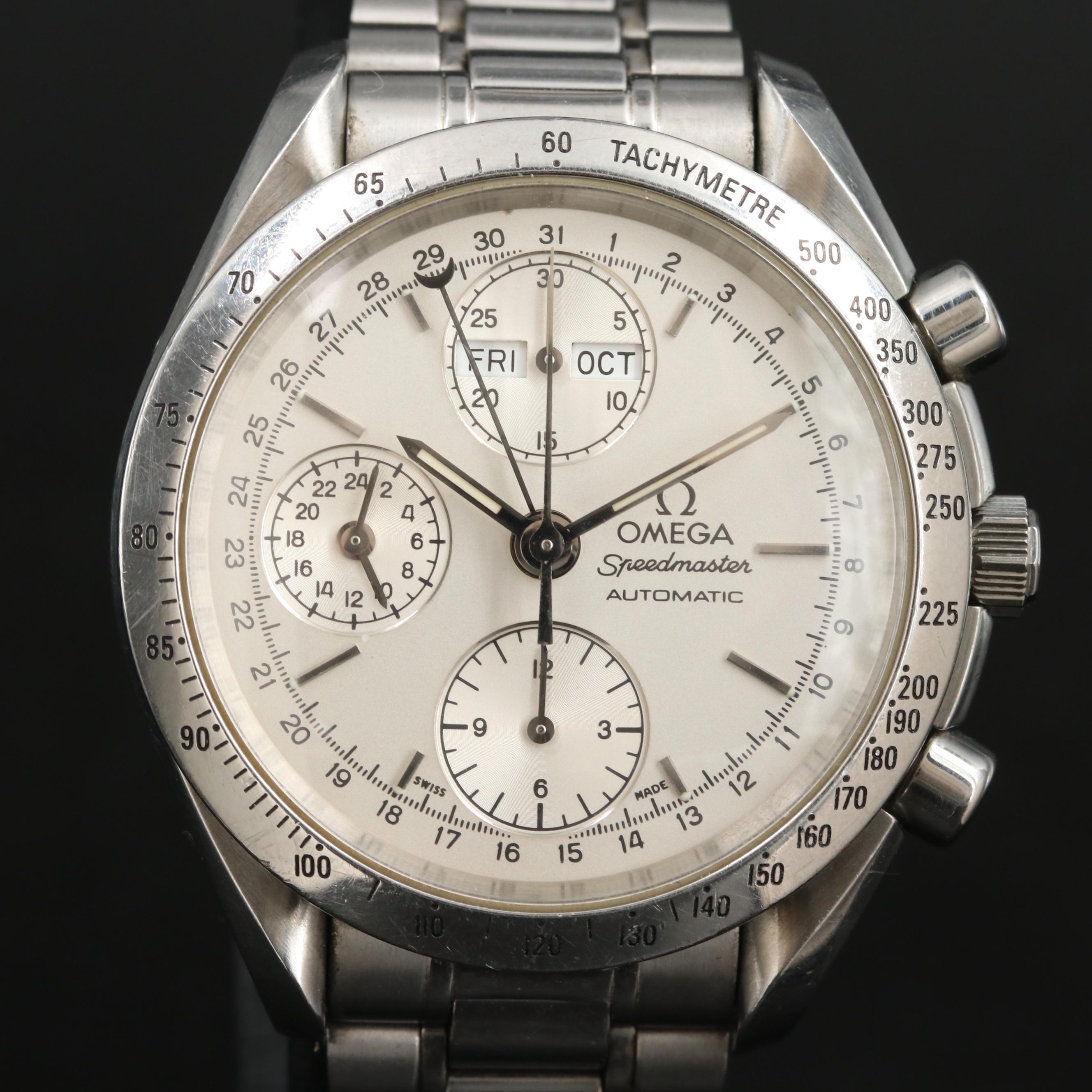 Omega Speedmaster Triple Calendar Silver Steel 39MM Automatic Watch