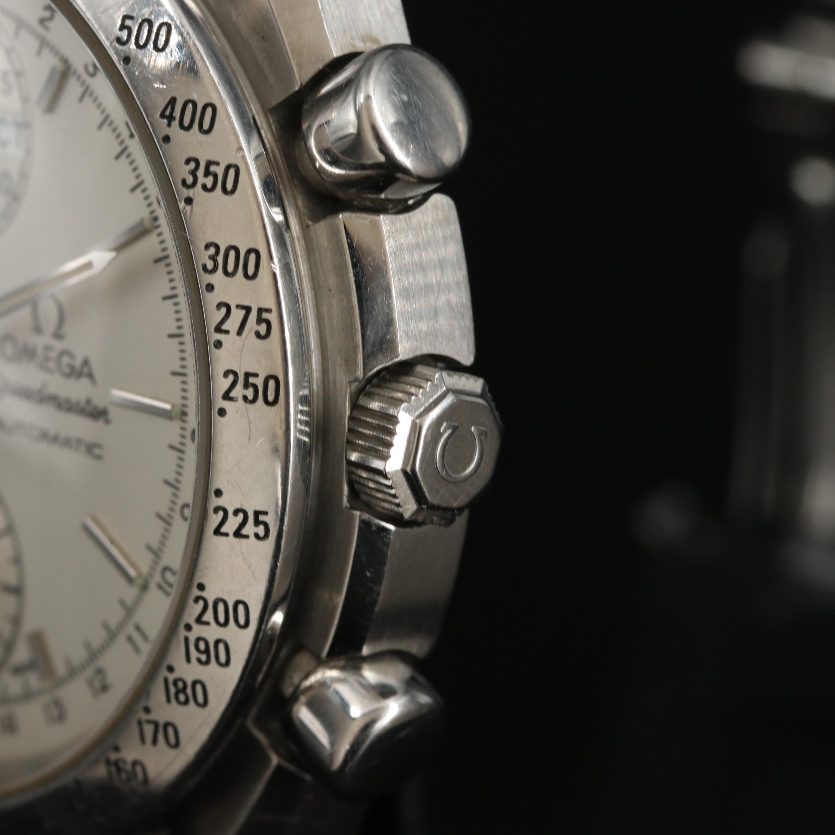 Omega Speedmaster Triple Calendar Silver Steel 39MM Automatic Watch