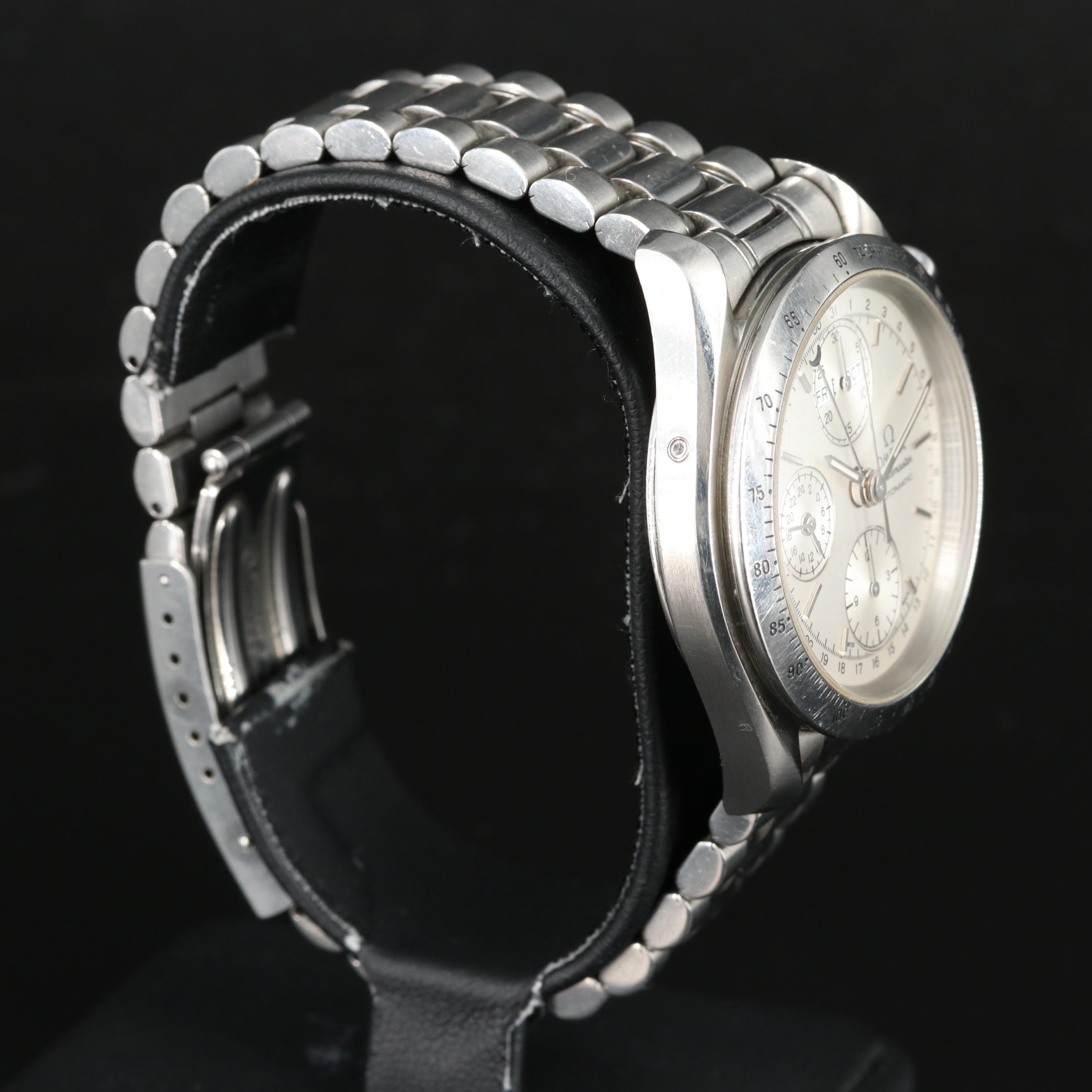 Omega Speedmaster Triple Calendar Silver Steel 39MM Automatic Watch