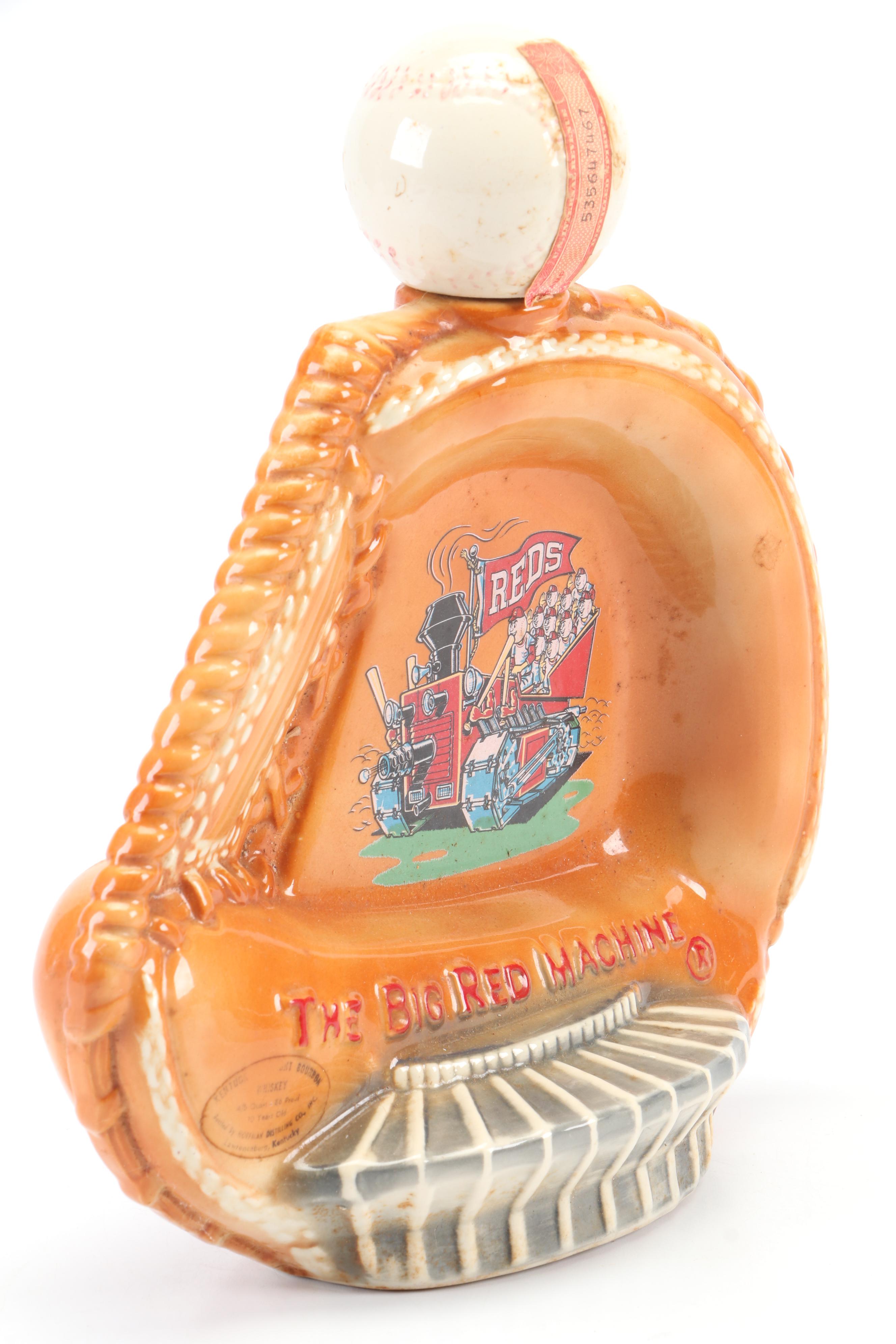 Vintage Cincinnati Reds "The Big Red Machine" Decanter with Baseball Top