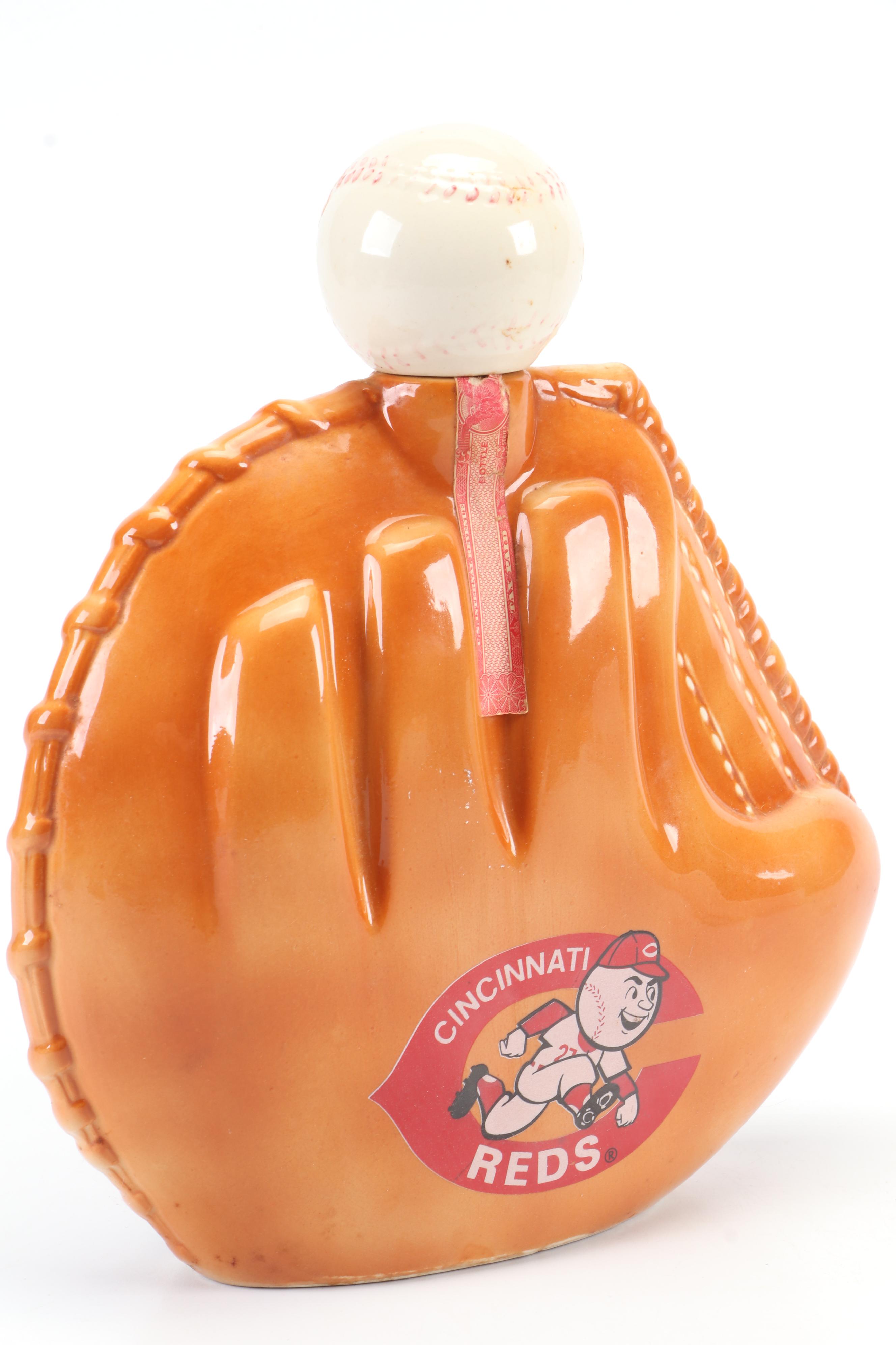 Vintage Cincinnati Reds "The Big Red Machine" Decanter with Baseball Top