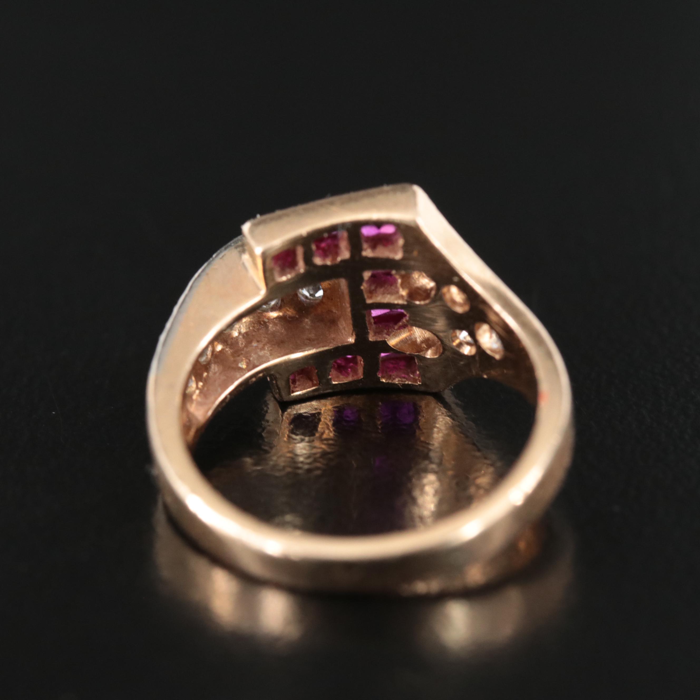 Vintage 14K Ruby and Diamond Ring