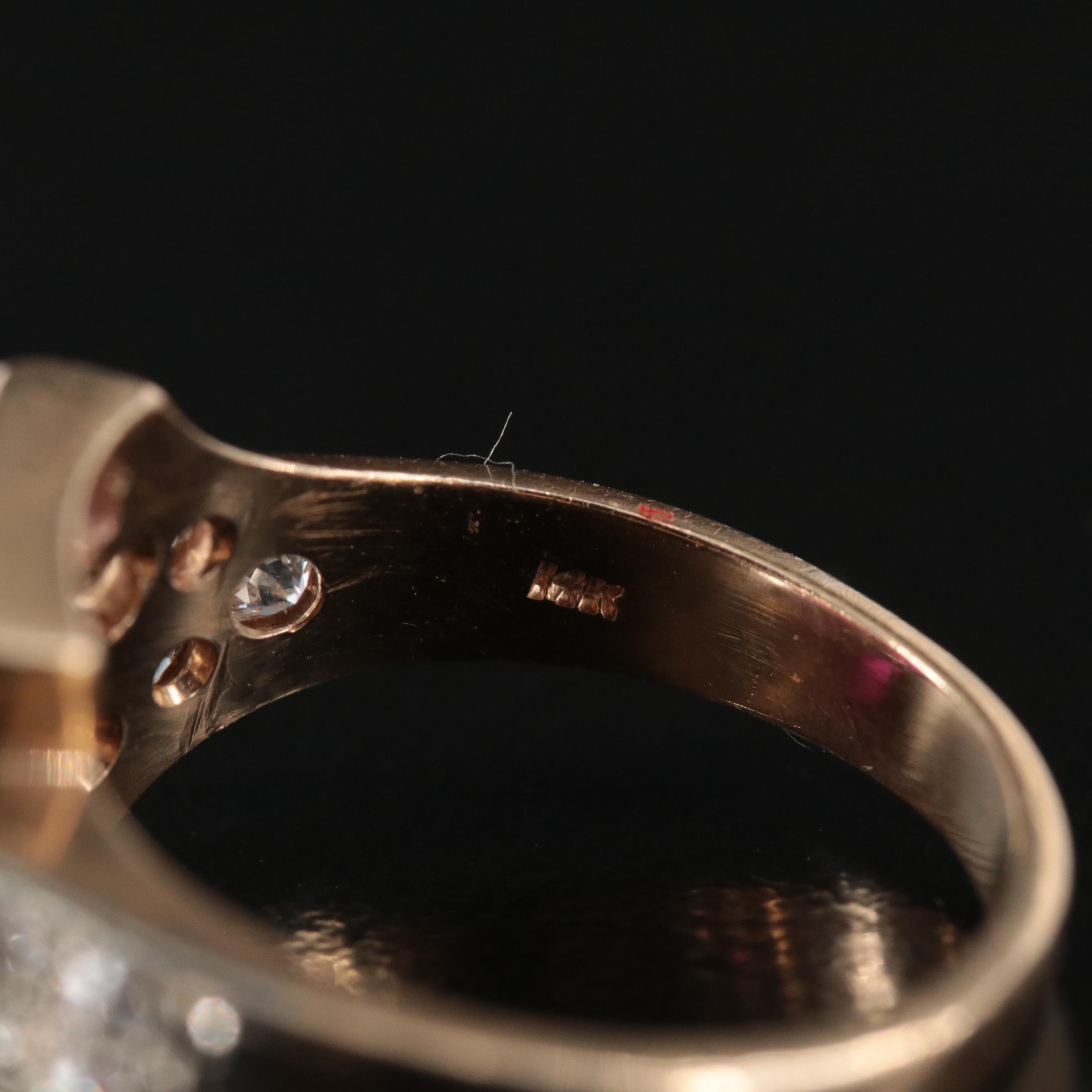 Vintage 14K Ruby and Diamond Ring