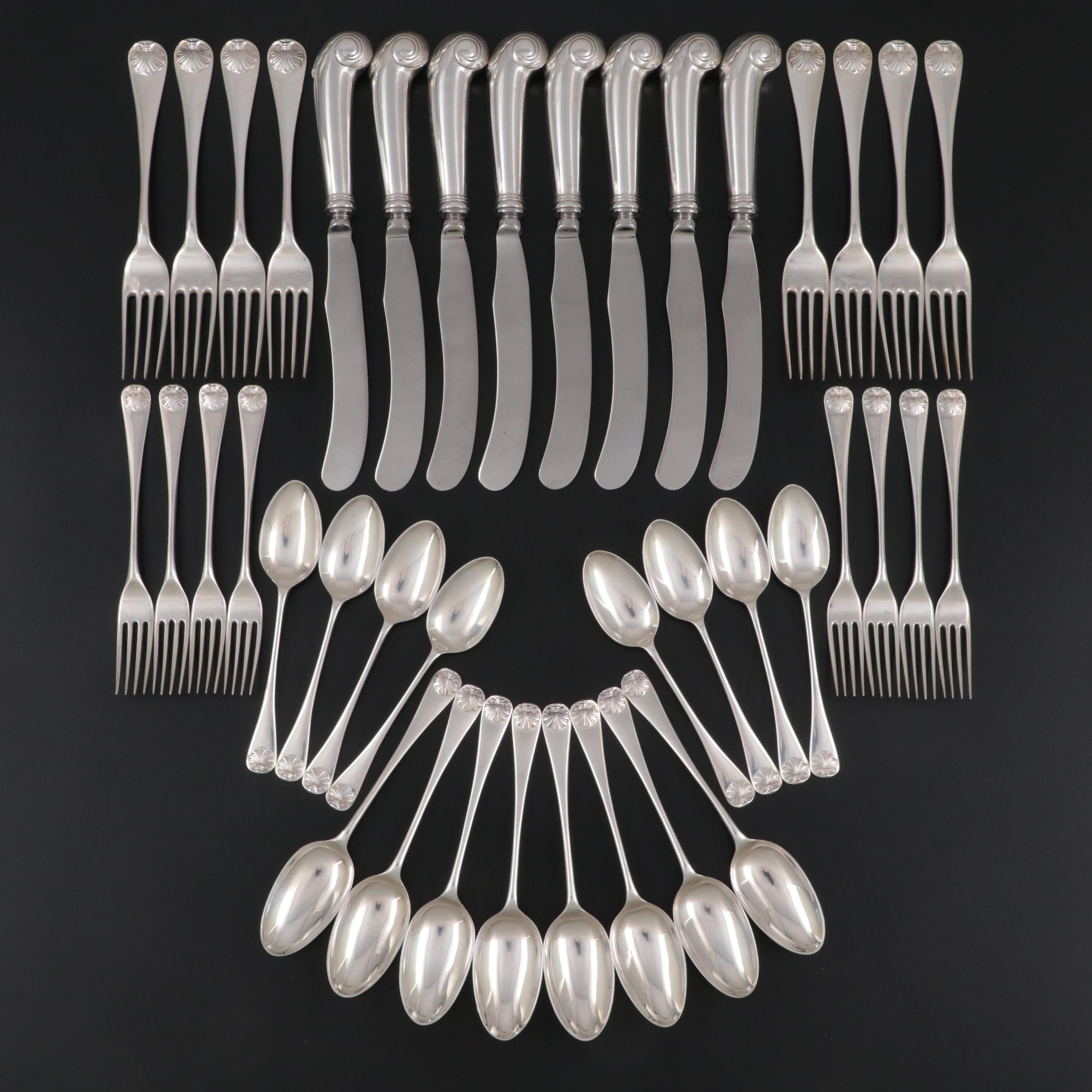 Stieff "Williamsburg Shell" Sterling Silver Flatware, Late 20th Century