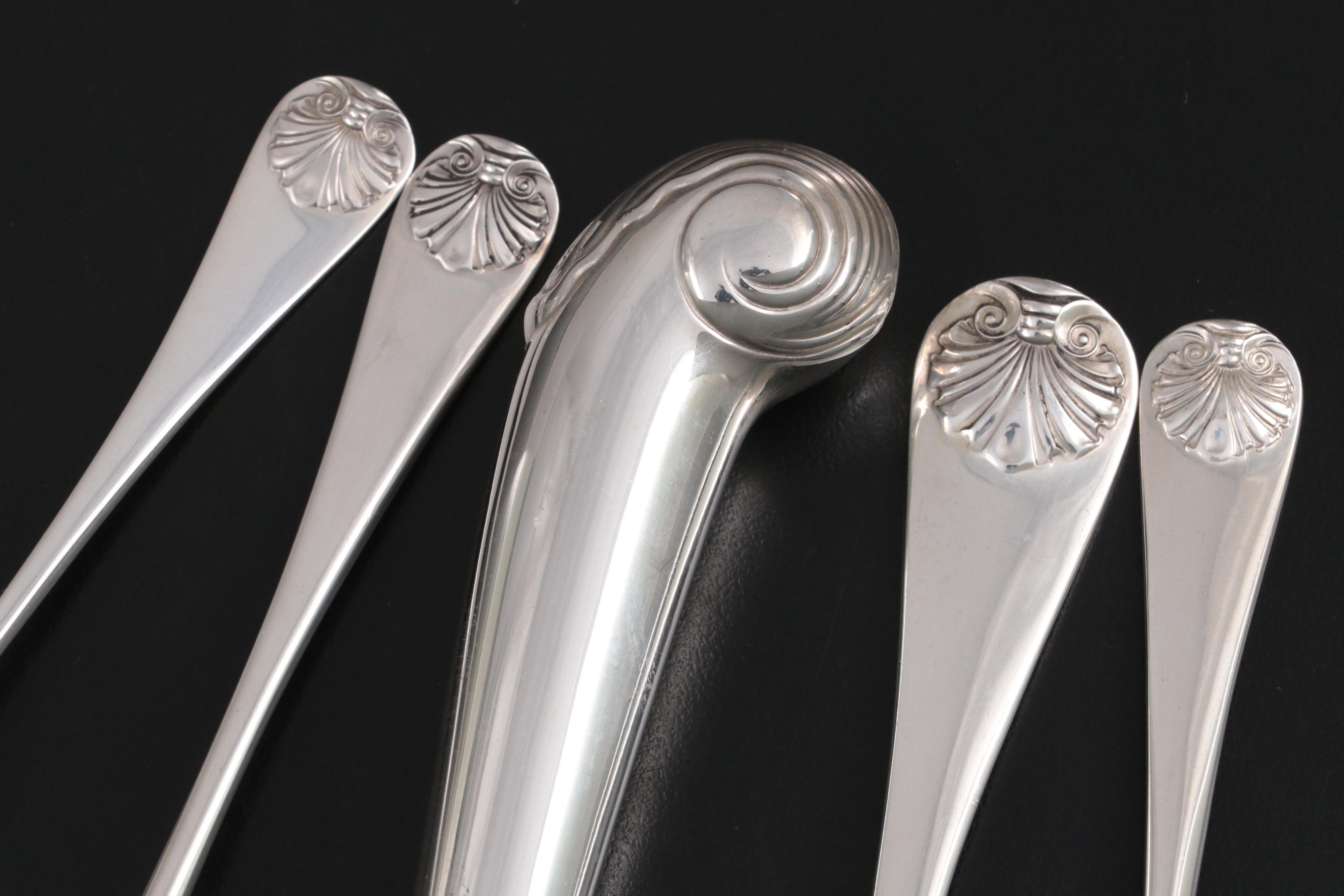 Stieff "Williamsburg Shell" Sterling Silver Flatware, Late 20th Century