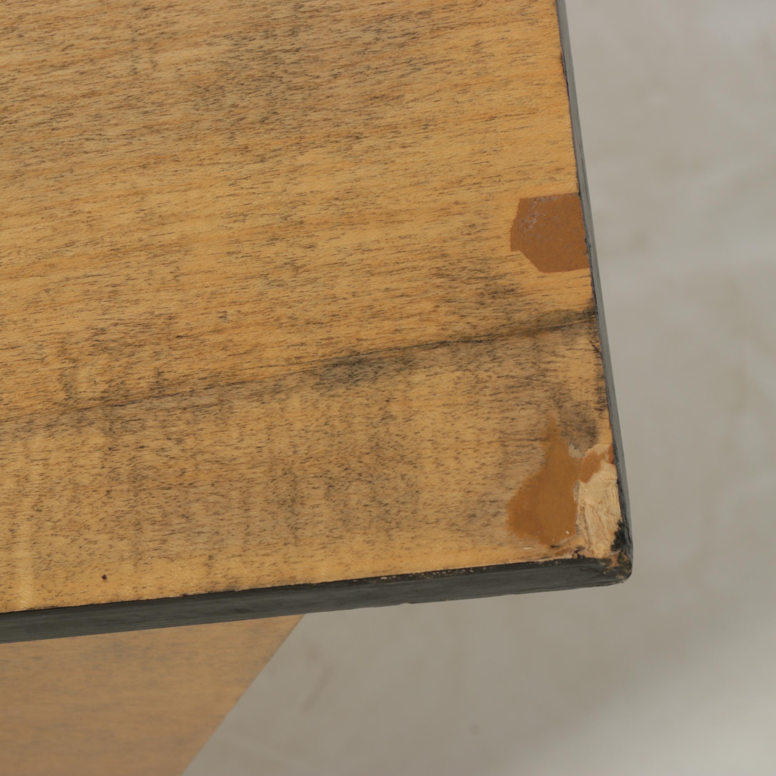 Post-Modern Studio Molded Wood Bench, Signed "RM"