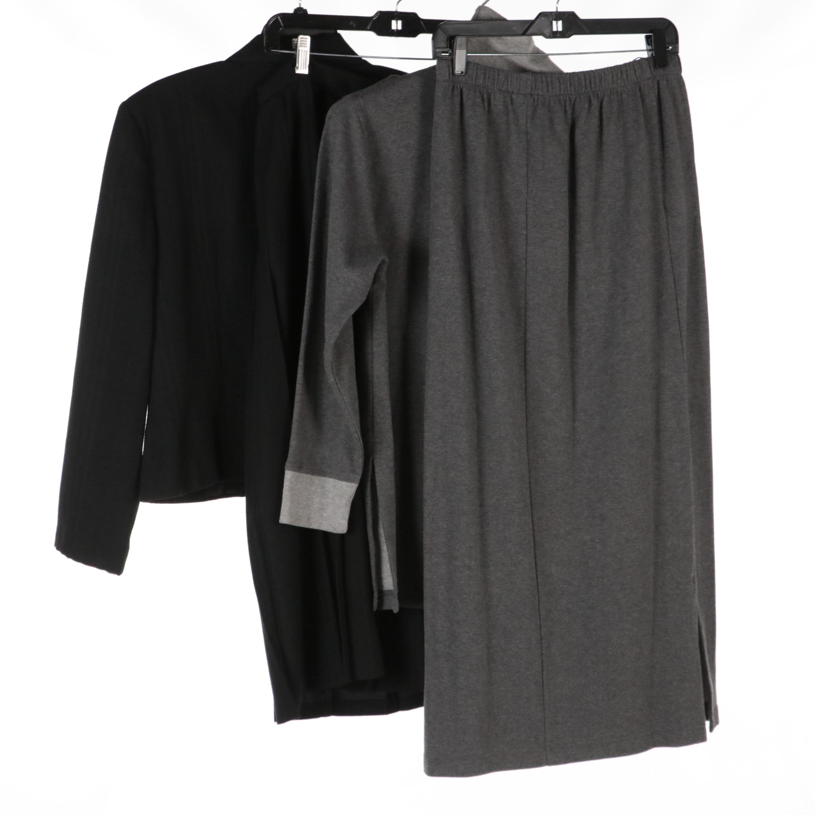 Gilmor Pleated Skirt and Blazer Set with Liz Claiborne Knit Top and Skirt Set