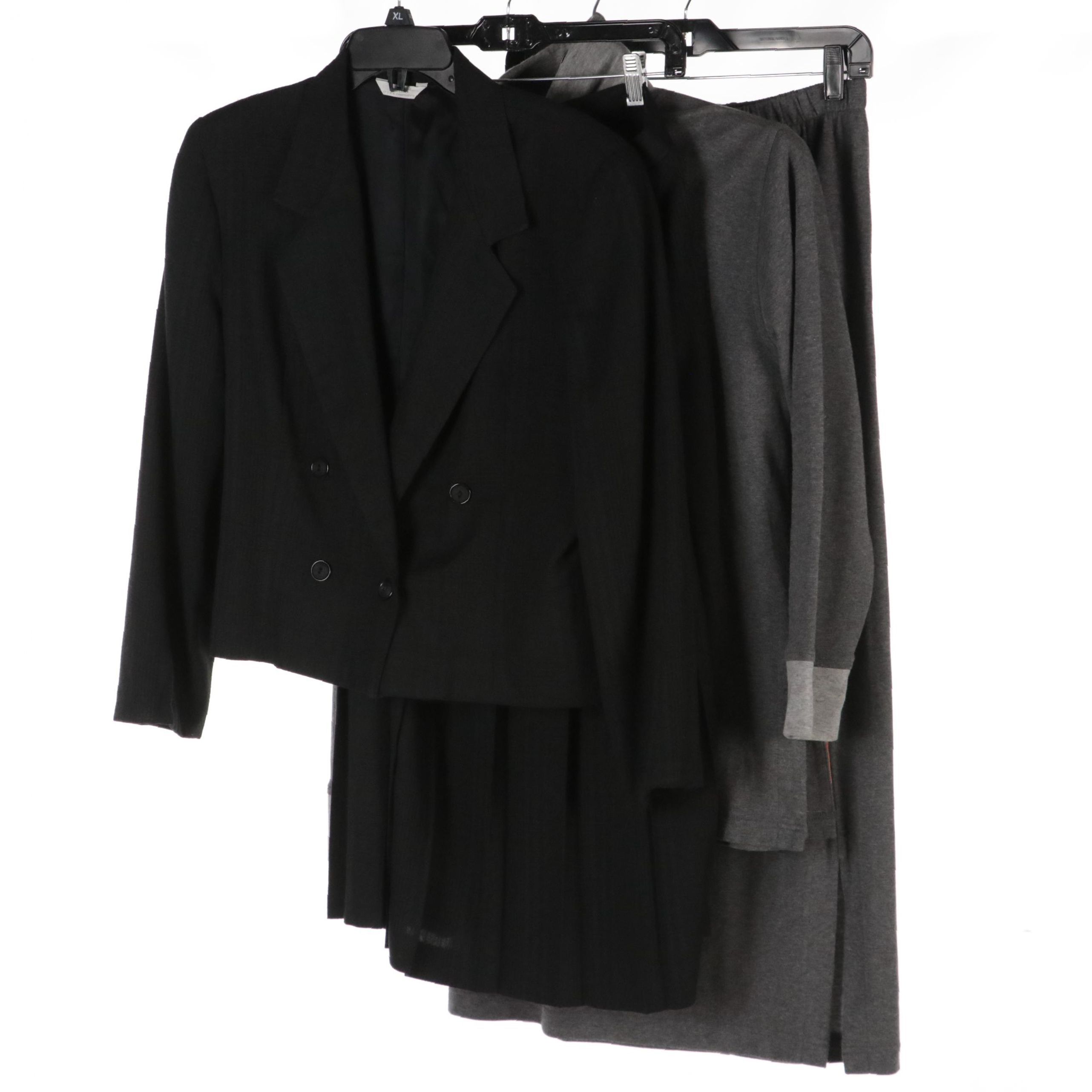 Gilmor Pleated Skirt and Blazer Set with Liz Claiborne Knit Top and Skirt Set