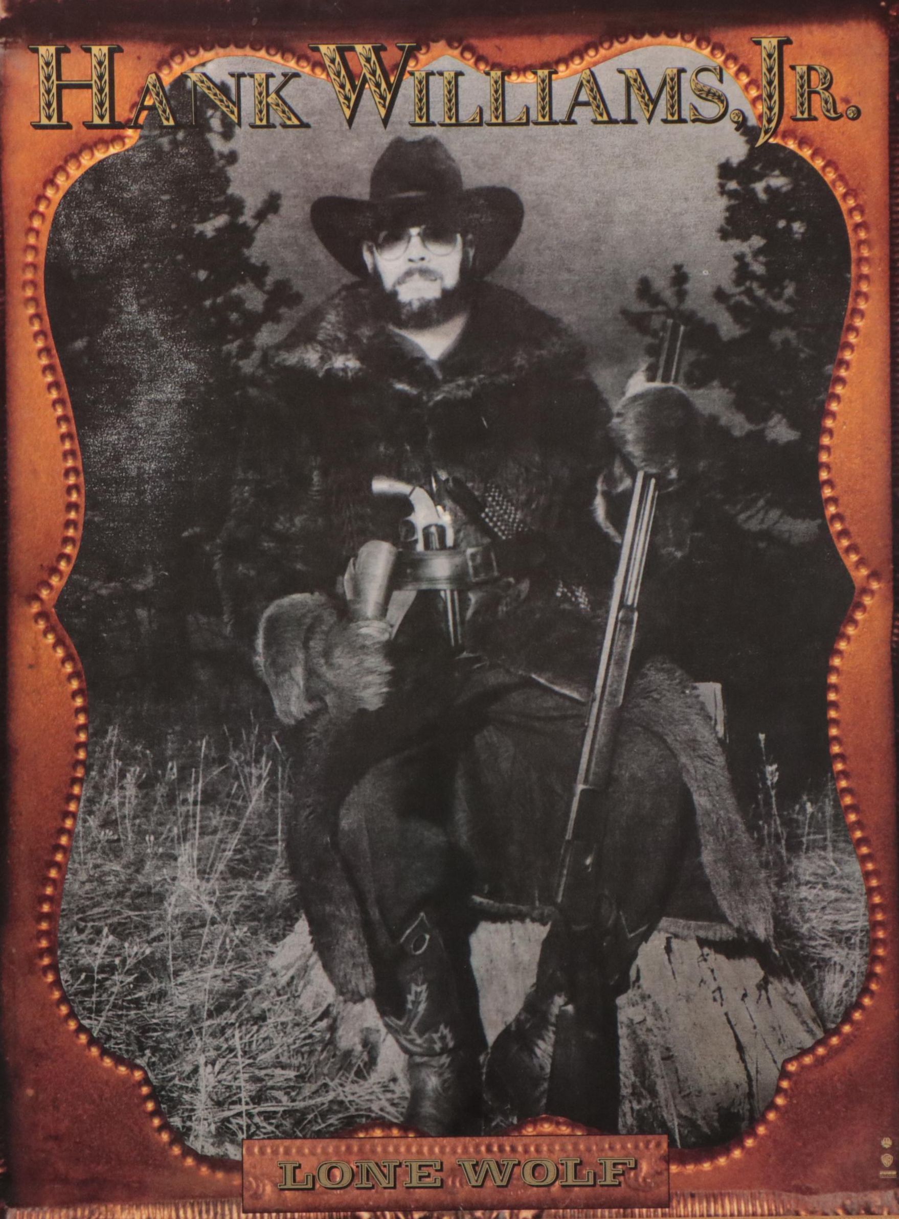 Hank Williams, Jr. "Lone Wolf" Offset Lithograph Poster, 1990