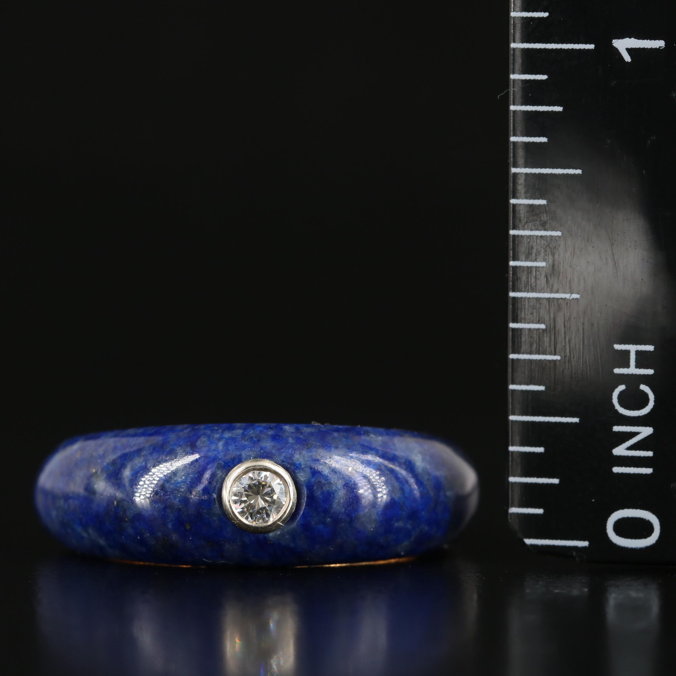 14K Lapis Lazuli and Diamond Ring