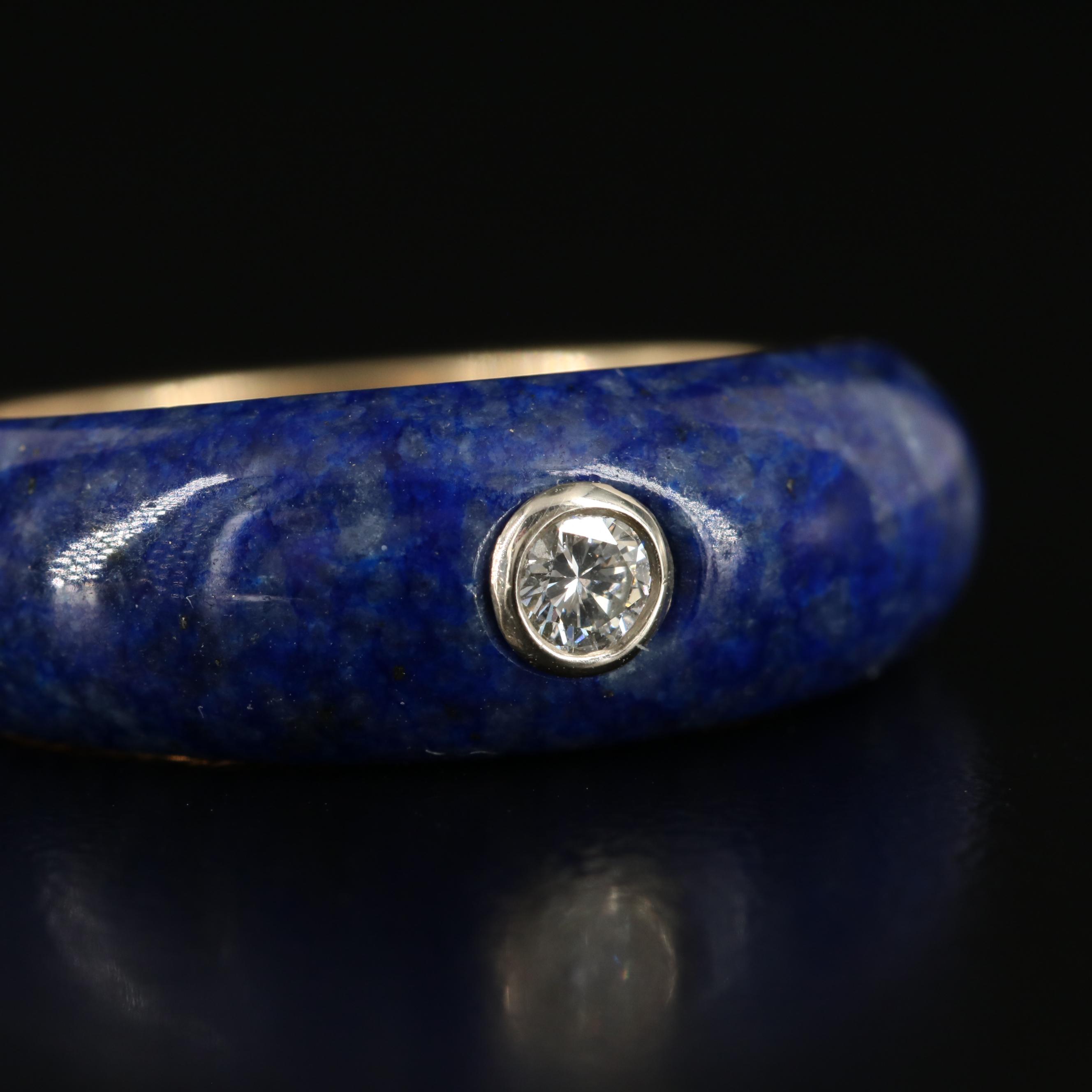 14K Lapis Lazuli and Diamond Ring